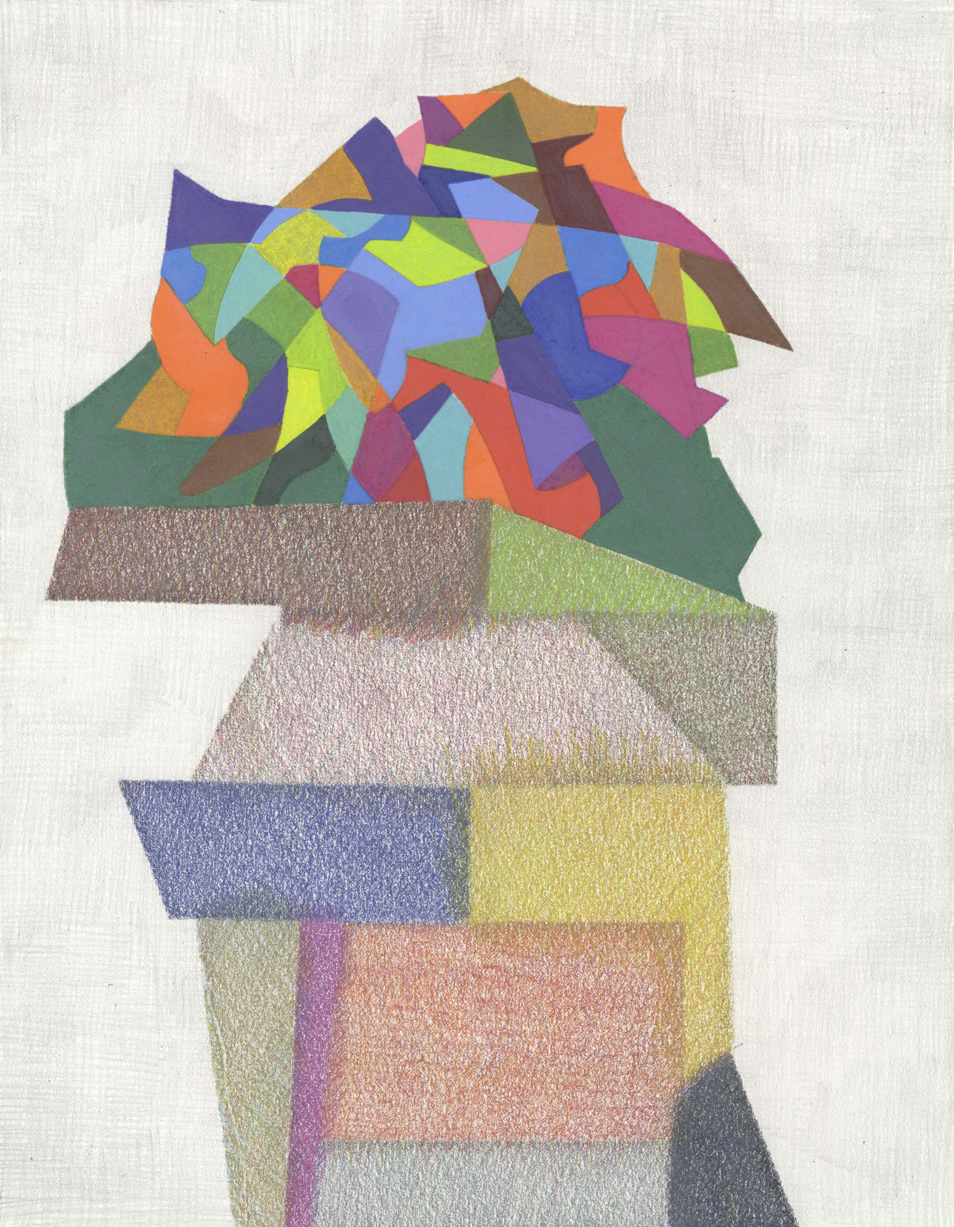 Monadnock, 2020, colored pencil and graphite on paper, 14 × 11 ".