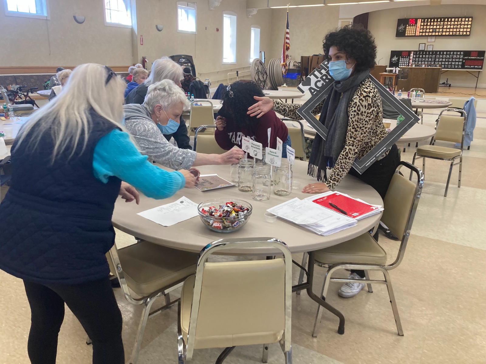 "$1 million bean" activity at the Senior Center