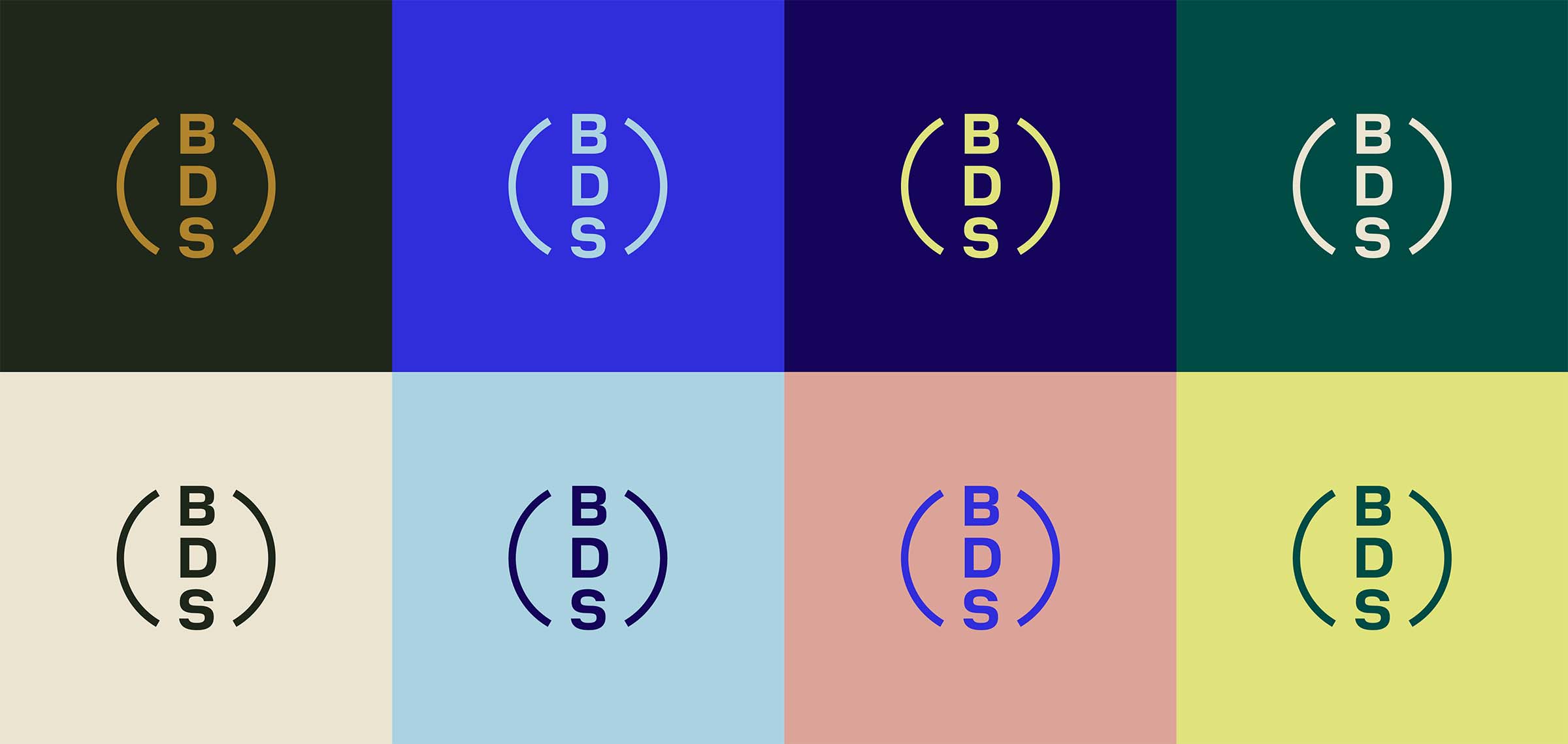 Examples of the monogram across the brand color spectrum.