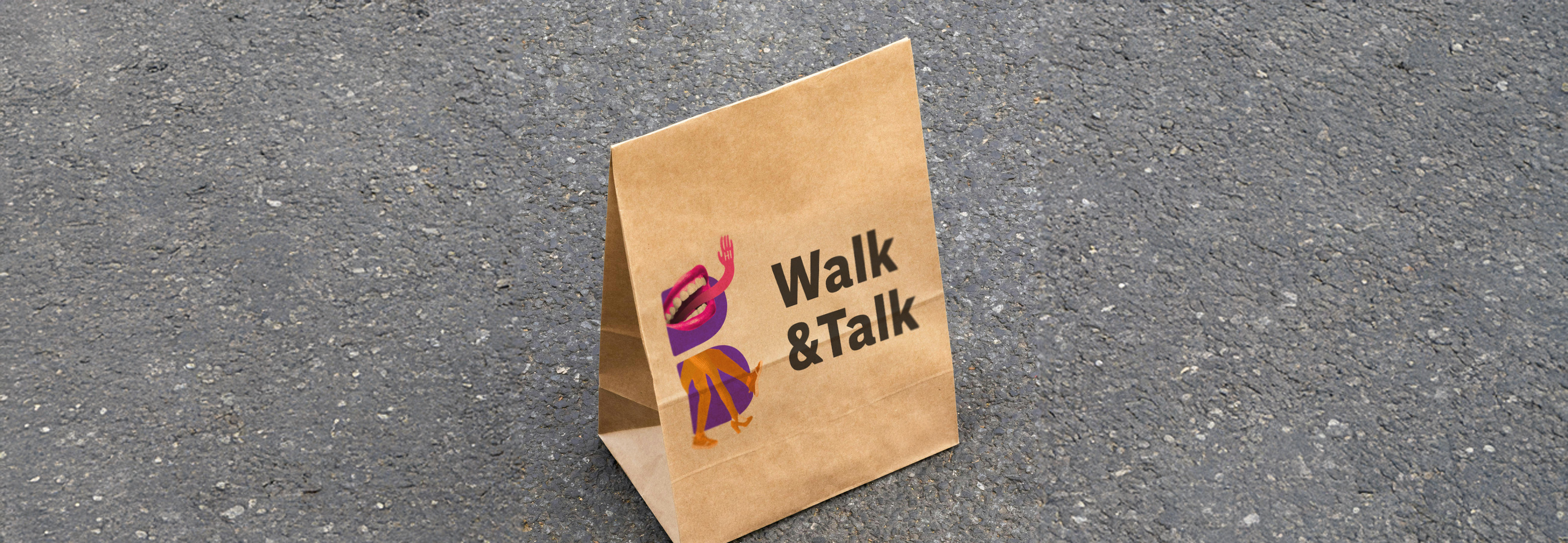 DDB Walk&Talk illustration on a paper bag