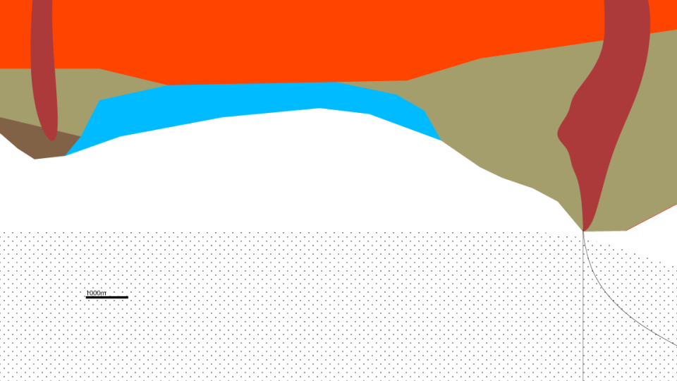 The climate allows glaciers to accompany the lava