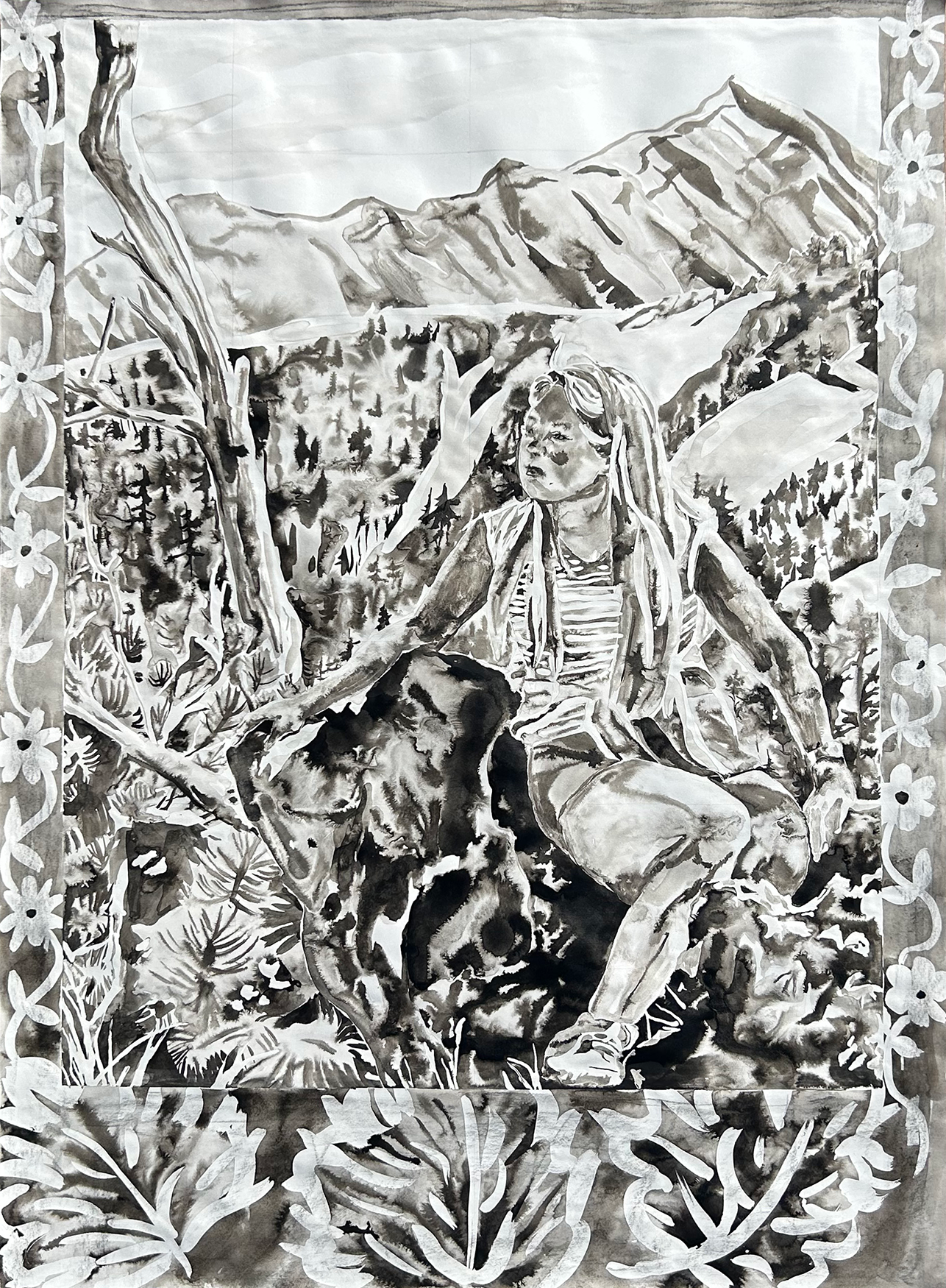 Hidden, 22x30in, Ink on Paper