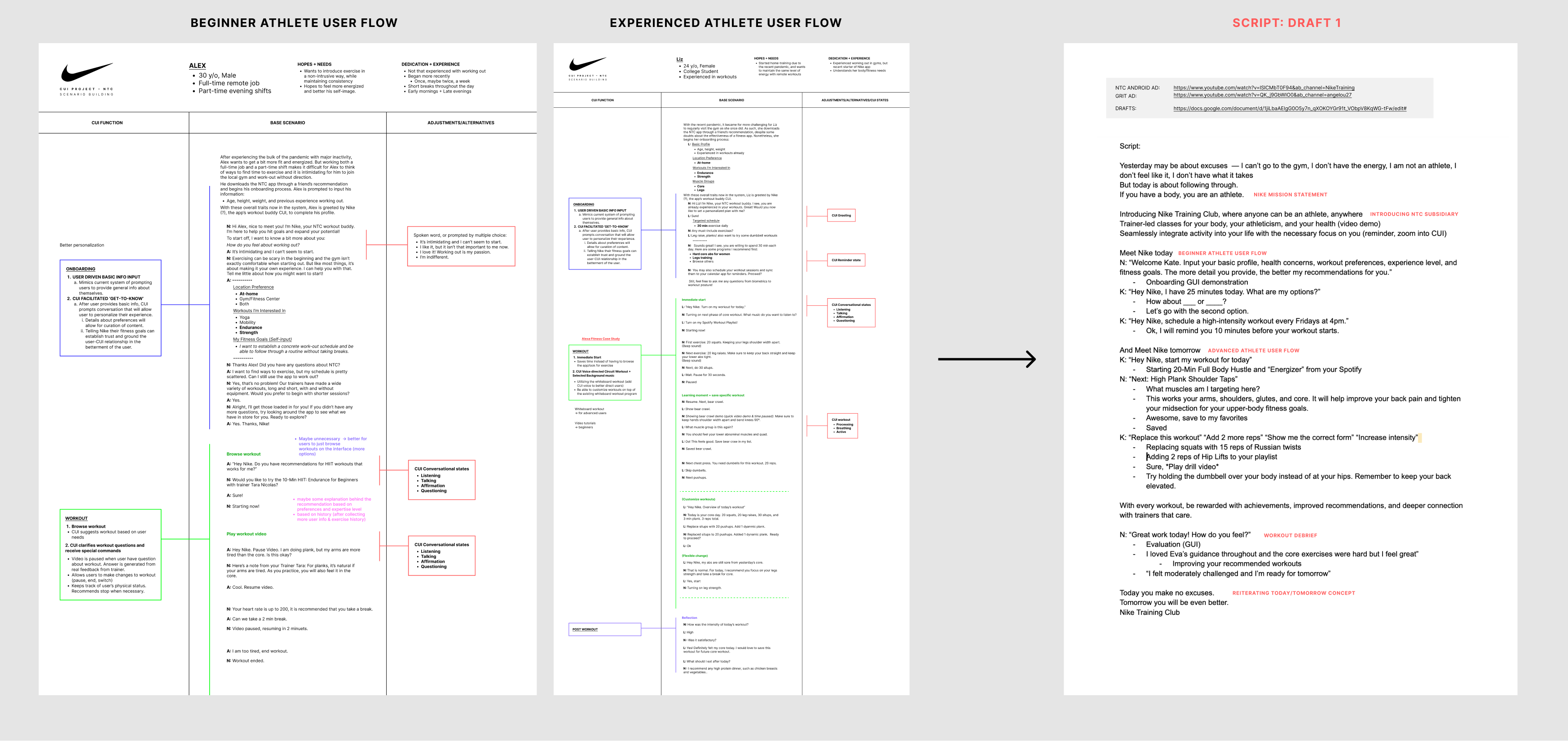 Condensing user scenarios into one script