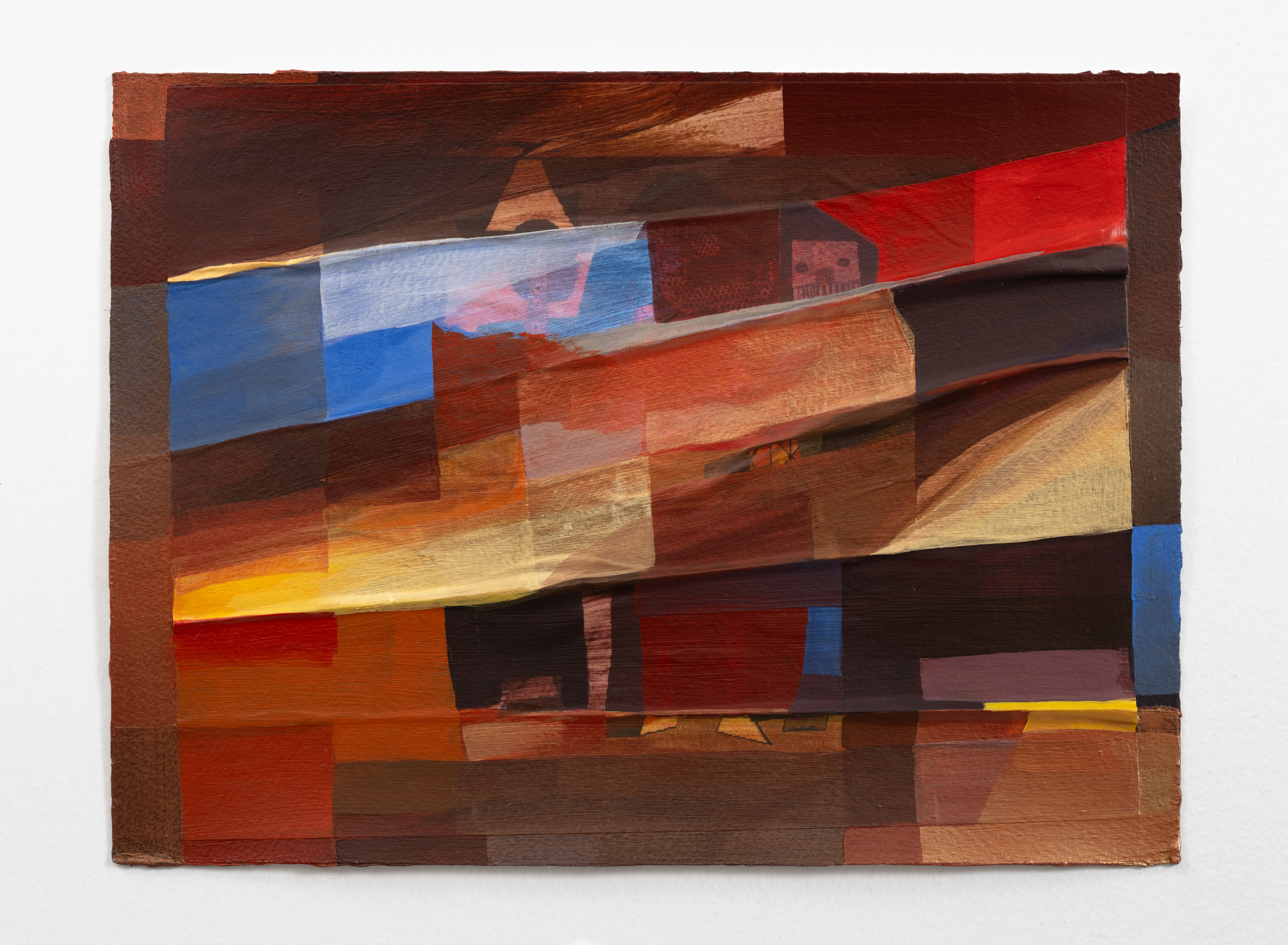 Untitled (Grandma&rsquo;s Embroidered Picasso), 2024, 9 x 12 in, Acrylic on printed photograph on Arches paper