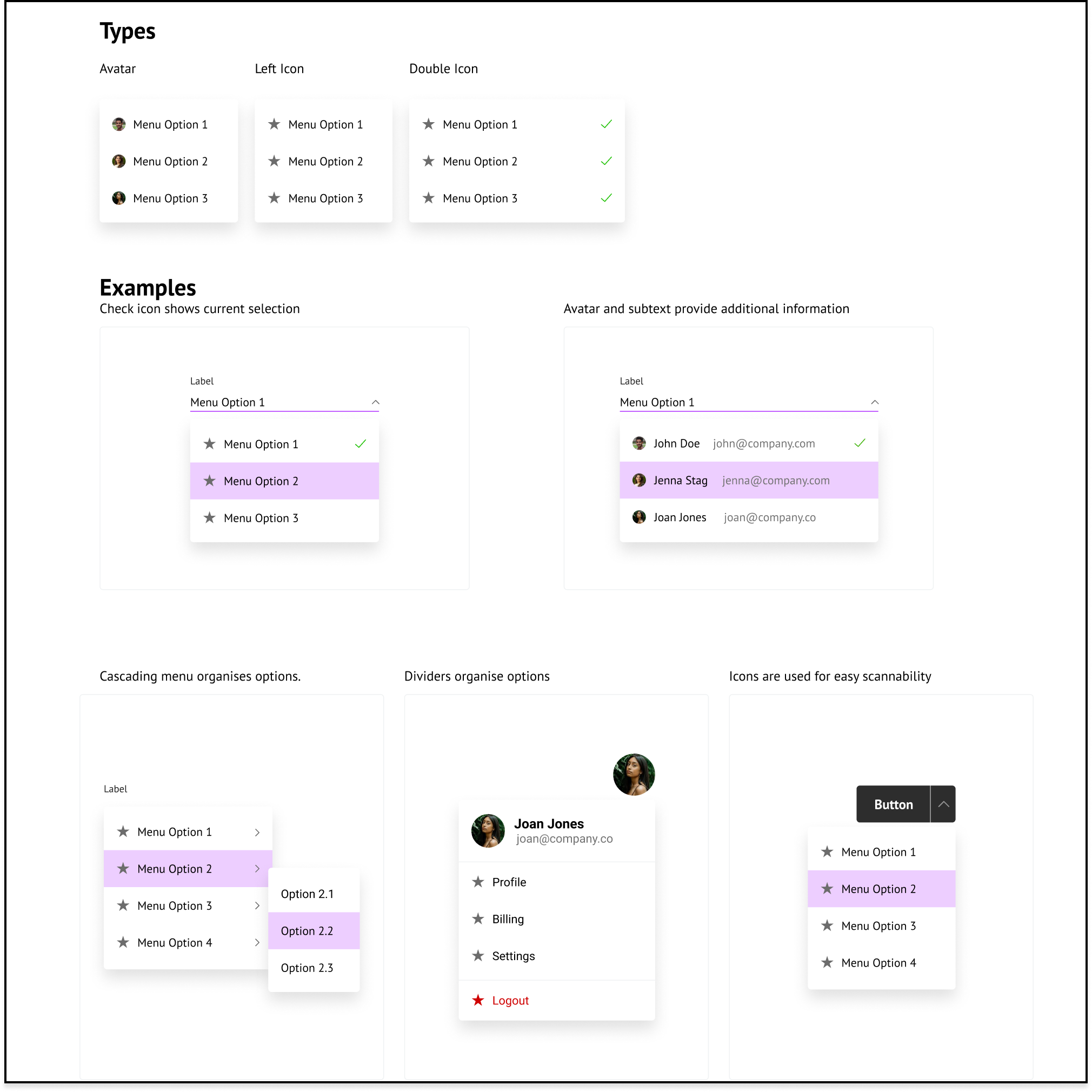 Dropdowns
