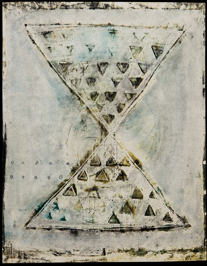 Design for handmade carpet. Gouache, wax. Painting on cardboard. 1960's