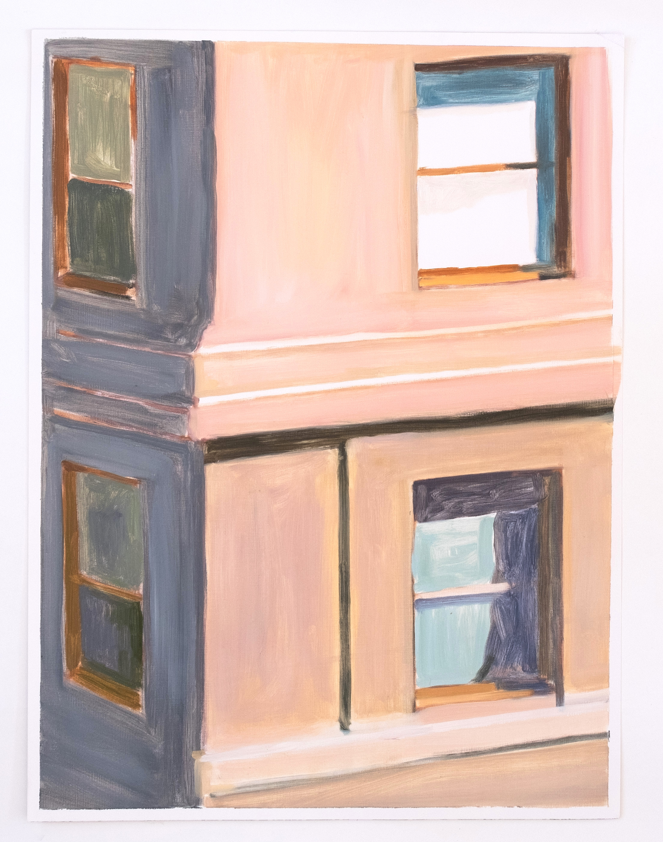 Upper West Side windows, 24 x 18, oil on paper, 2012