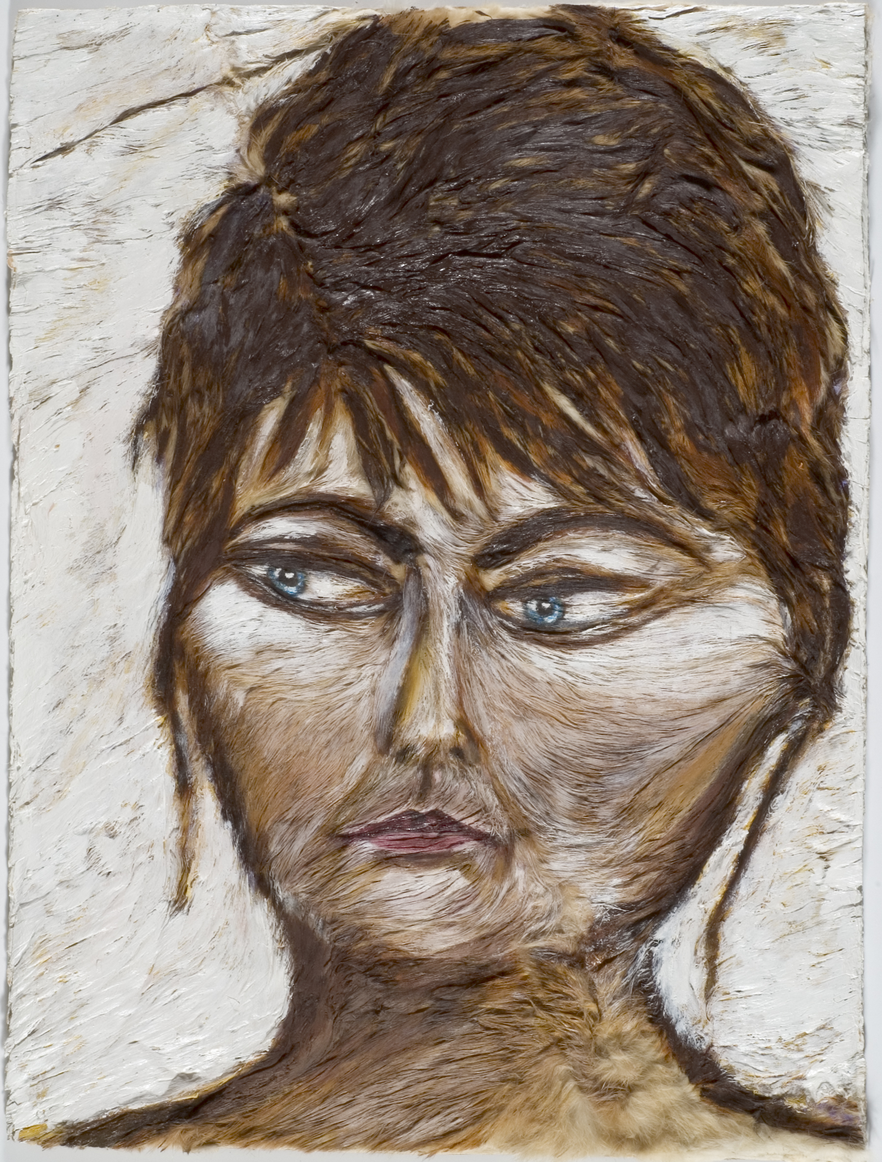  Self portrait on rabbit fur