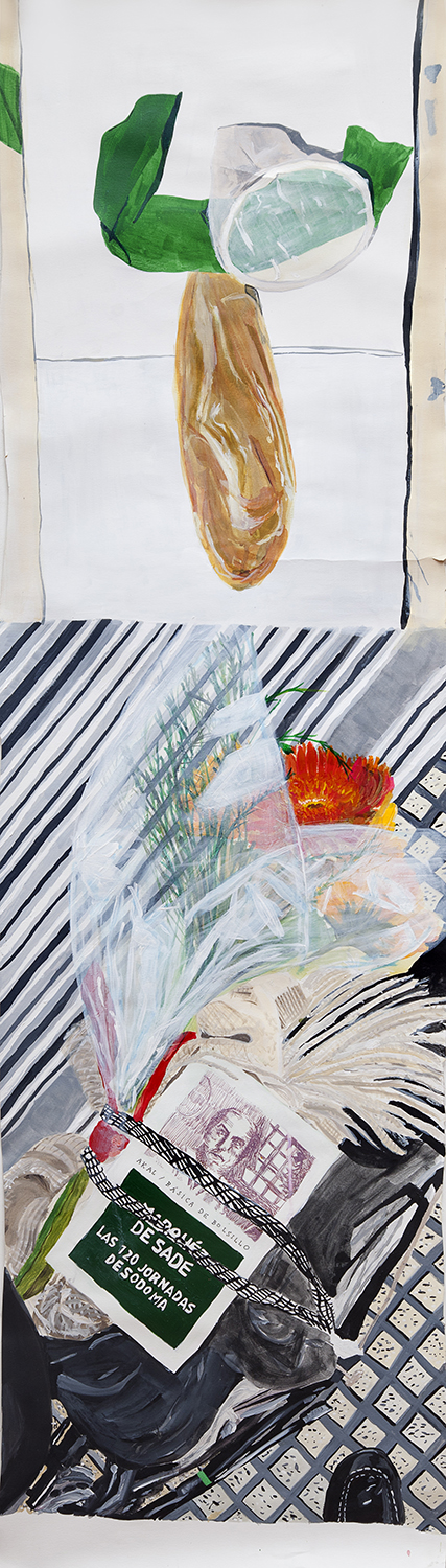 s/t, acrílico sobre papel, 150 x 50 cm, 2018. Colección Alejandro Ikonicoff.  Participó del 62 Salón de Artes Plásticas Manuel Belgrano – Pintura, 2018