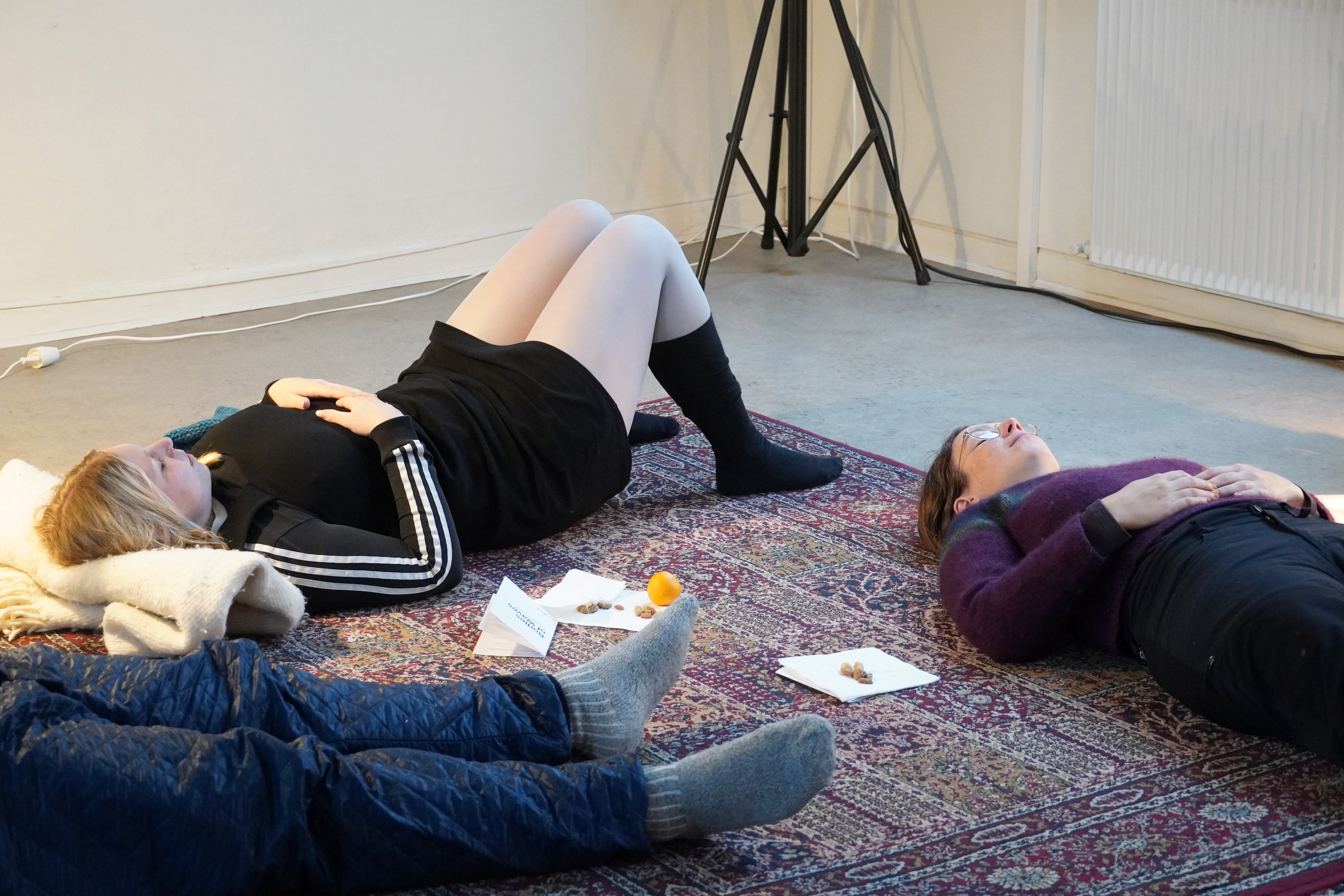 Documentation of group conversation as part of Bodies of Waves by Razan Sabbagh, Huset i Hasserisgade, Aalborg, 2023. (photocredit: Noah Holtegaard)