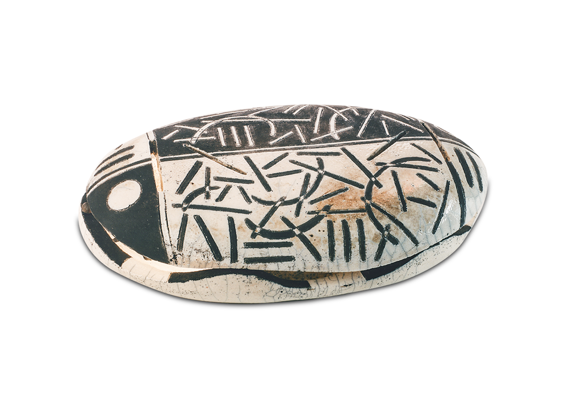 Sassofilosofo (Ceramica Raku, cm 36x9x25, 2000)