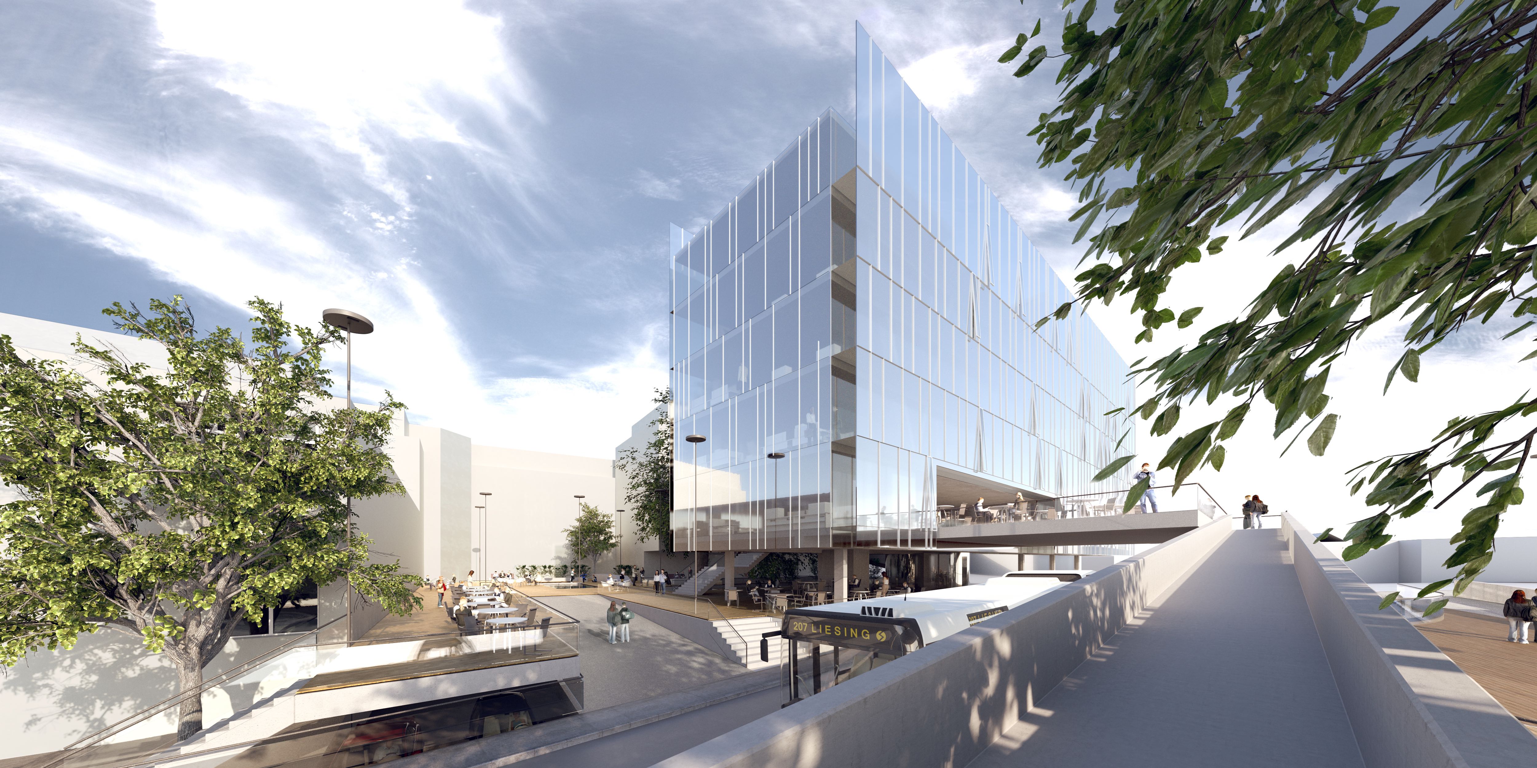 South-West Corner of new Office Building