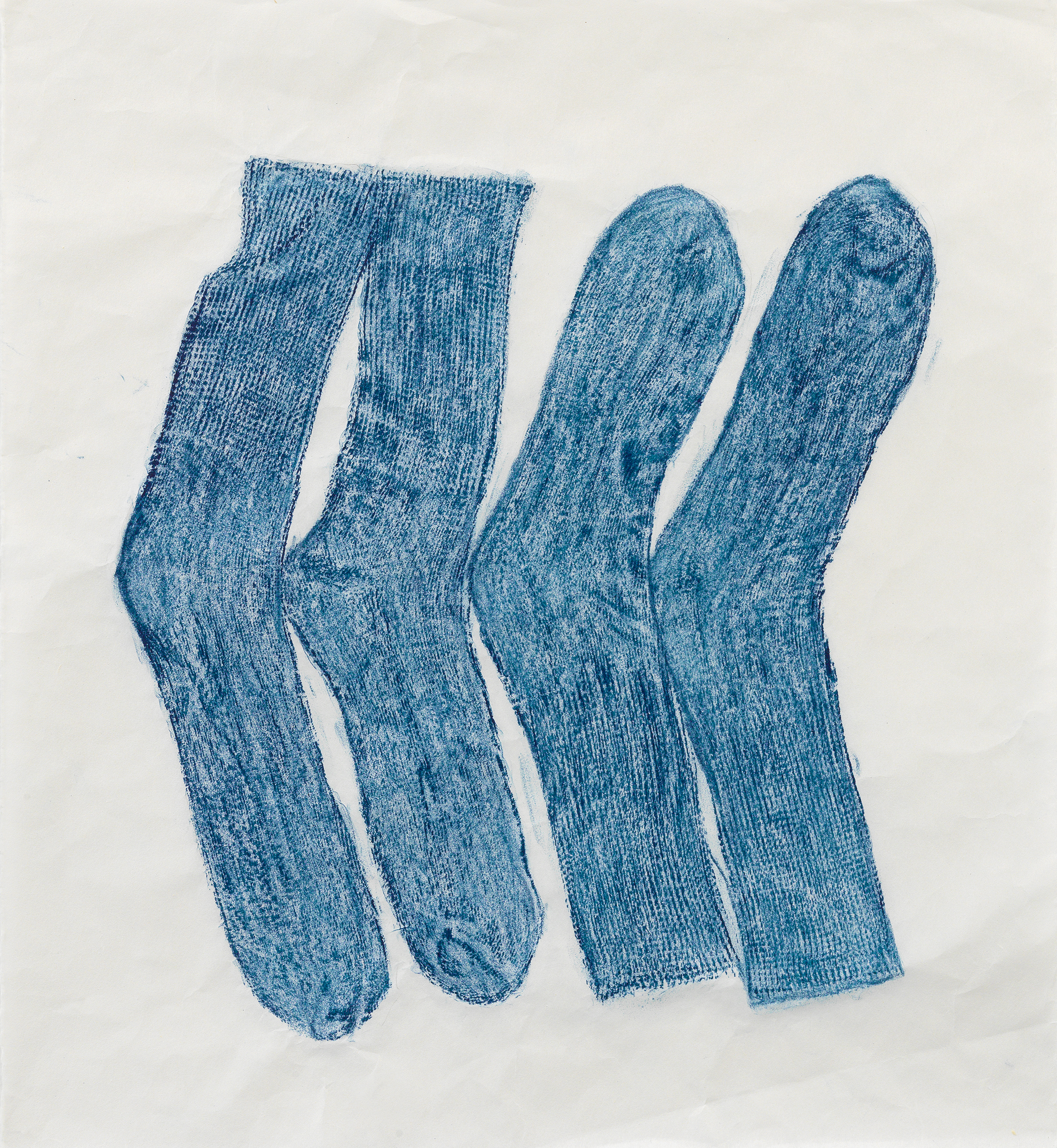 Two Pair of Socks, 2015. Frottage, 20 x 18 3/4 inches (50.8 x 47.6 cm)