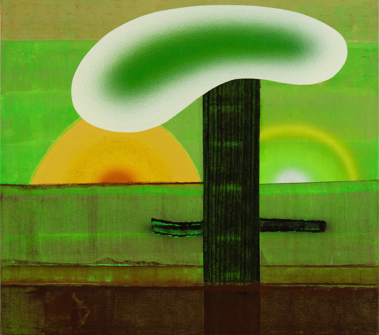 Tree 15, 2025Acrylic, pigment, aluminium powder and sawdust on linen150 x 170 cm