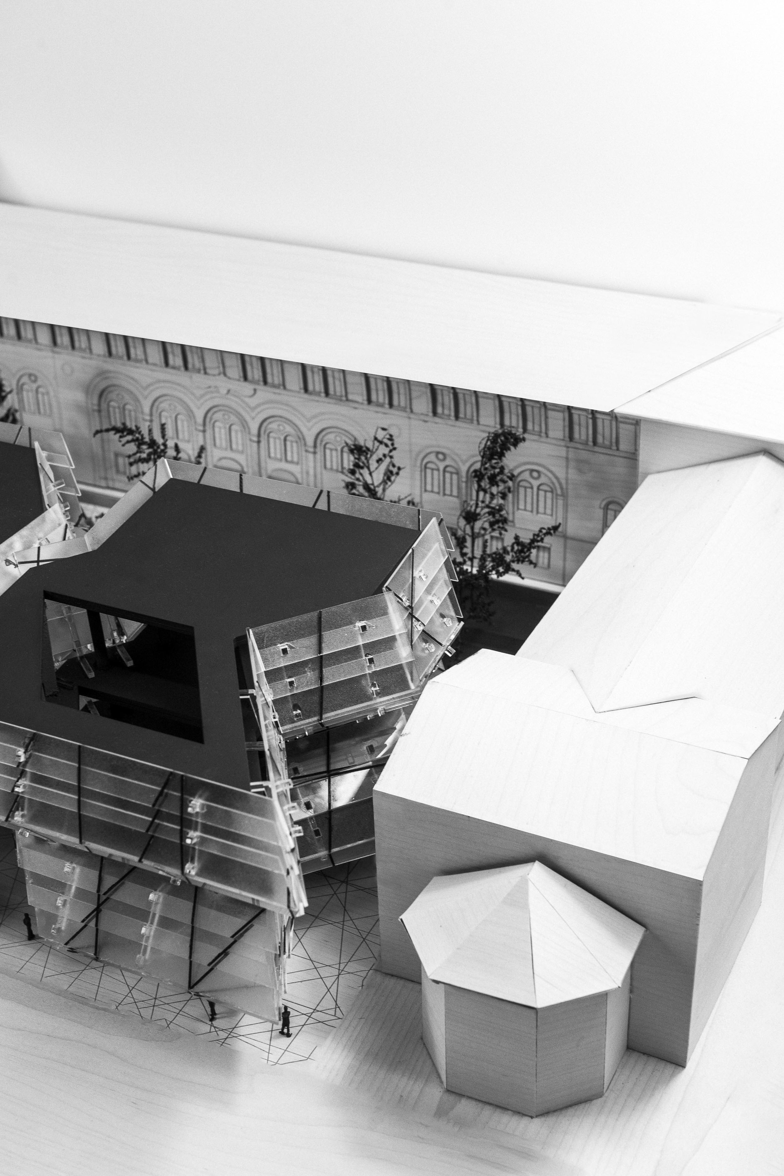 Model - Front Facade Detail from Above