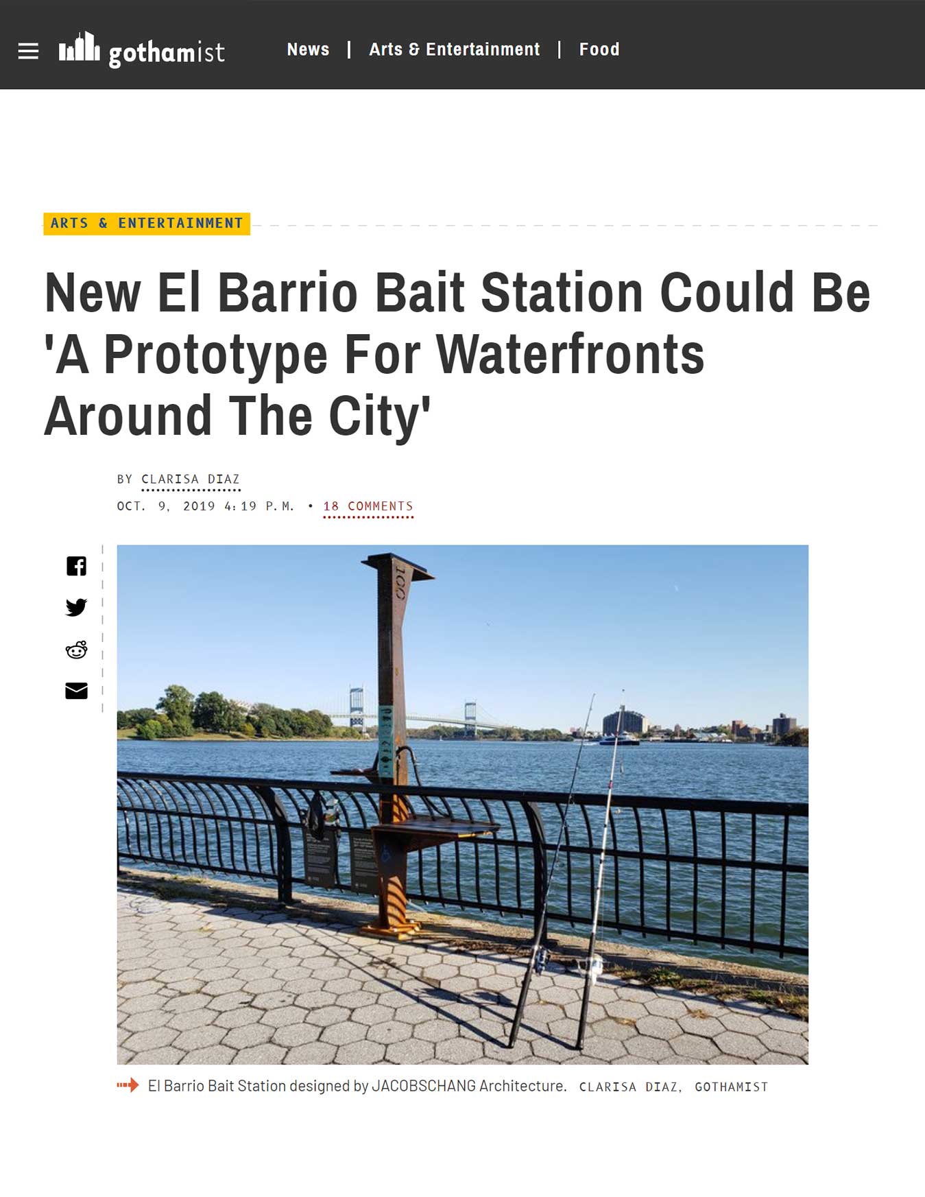 THE GOTHAMISTOCT. 9, 2019NEW EL BARRIO BAIT STATION COULD BE 'A PROTOTYPE FOR WATERFRONTS AROUND THE CITY'BY CLARISA DIAZEL BARRIO BAIT STATION