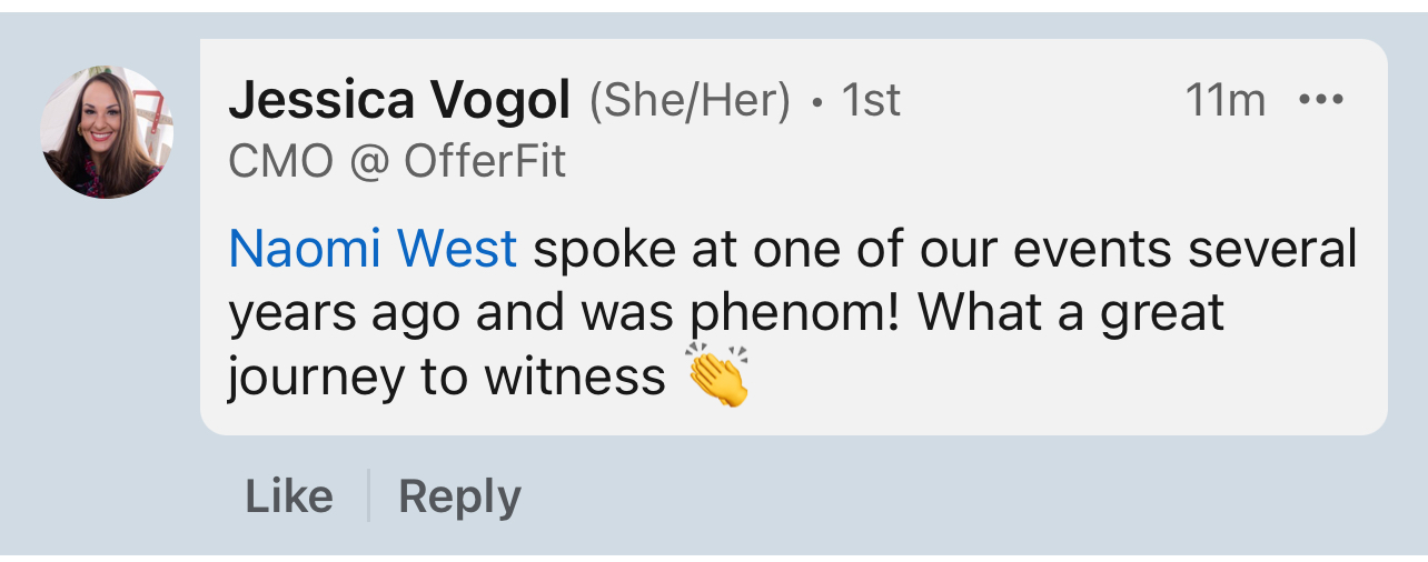 I screenshotted this from Jessica on LinkedIn :) 