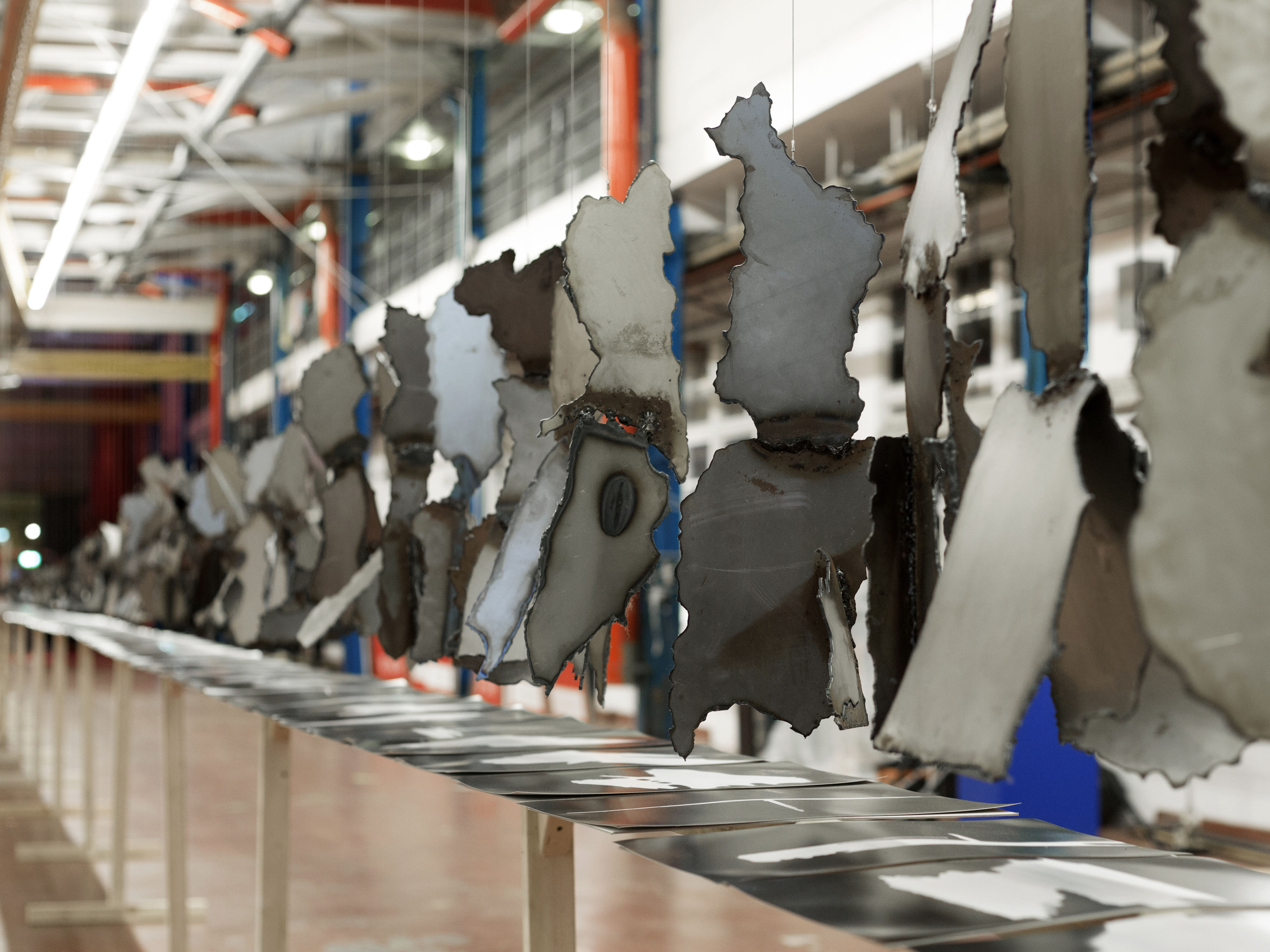 One Zero Zero - H700xW41xD3500cm - mild steel, darkroom prints, plywood - 2017 - 21st Faith at The Workshop, Lambeth