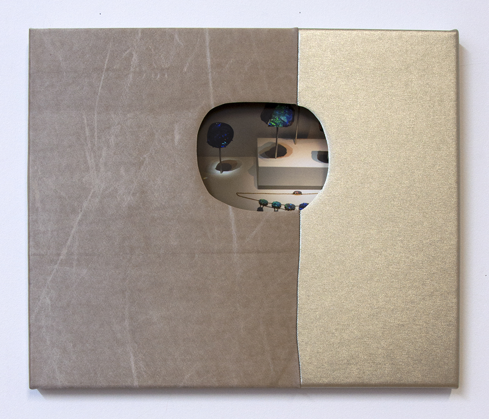 Lapidist, 2017 Mounted pigment print, vinyl, thread, 15 x 18 inches