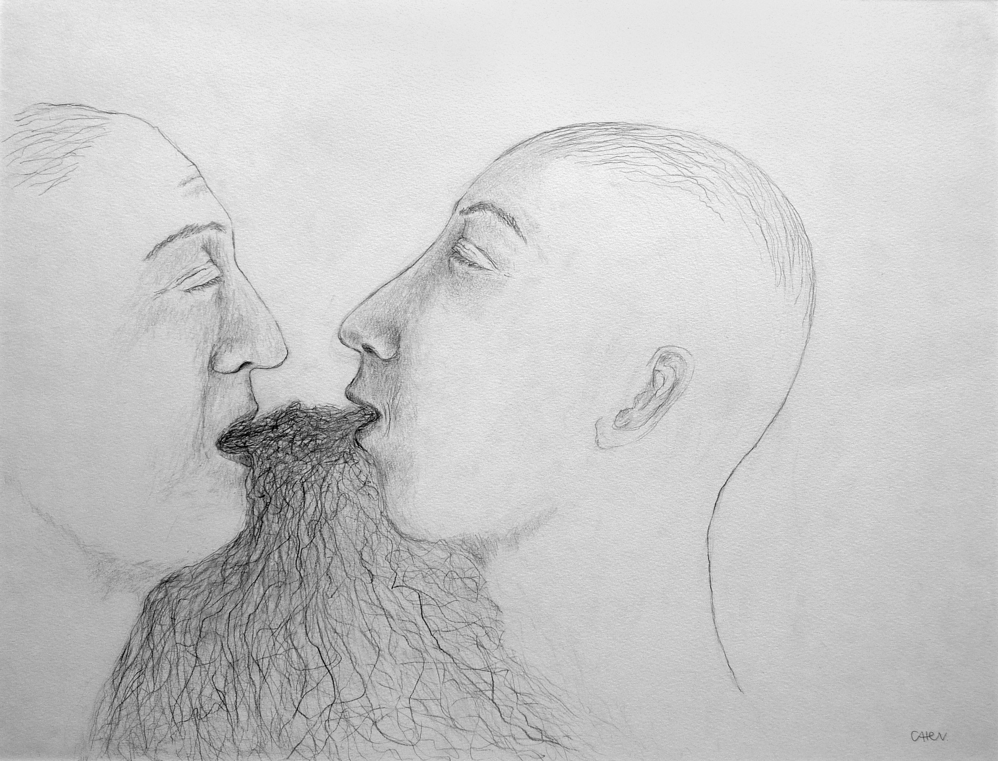 potlood op papier, 50 x 65 cm