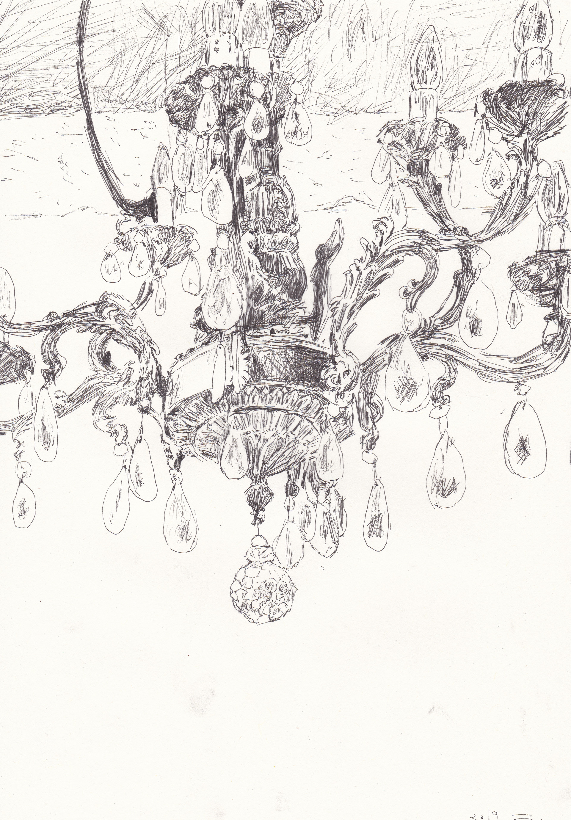 Chandelier, 2019, pen on paper, 29.7*21(cm)