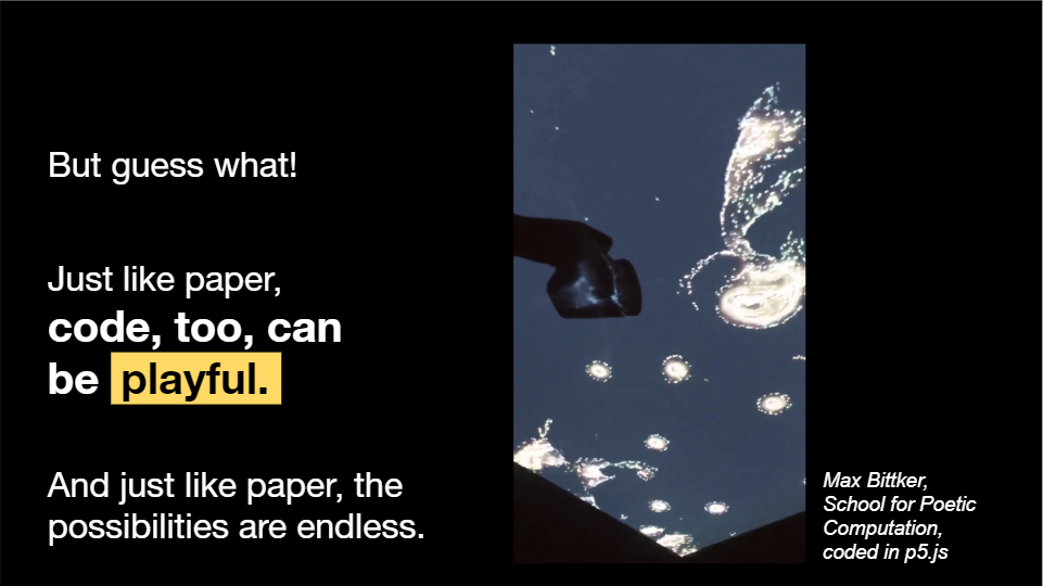 Screenshot of a slide from the "playful computing" workshop