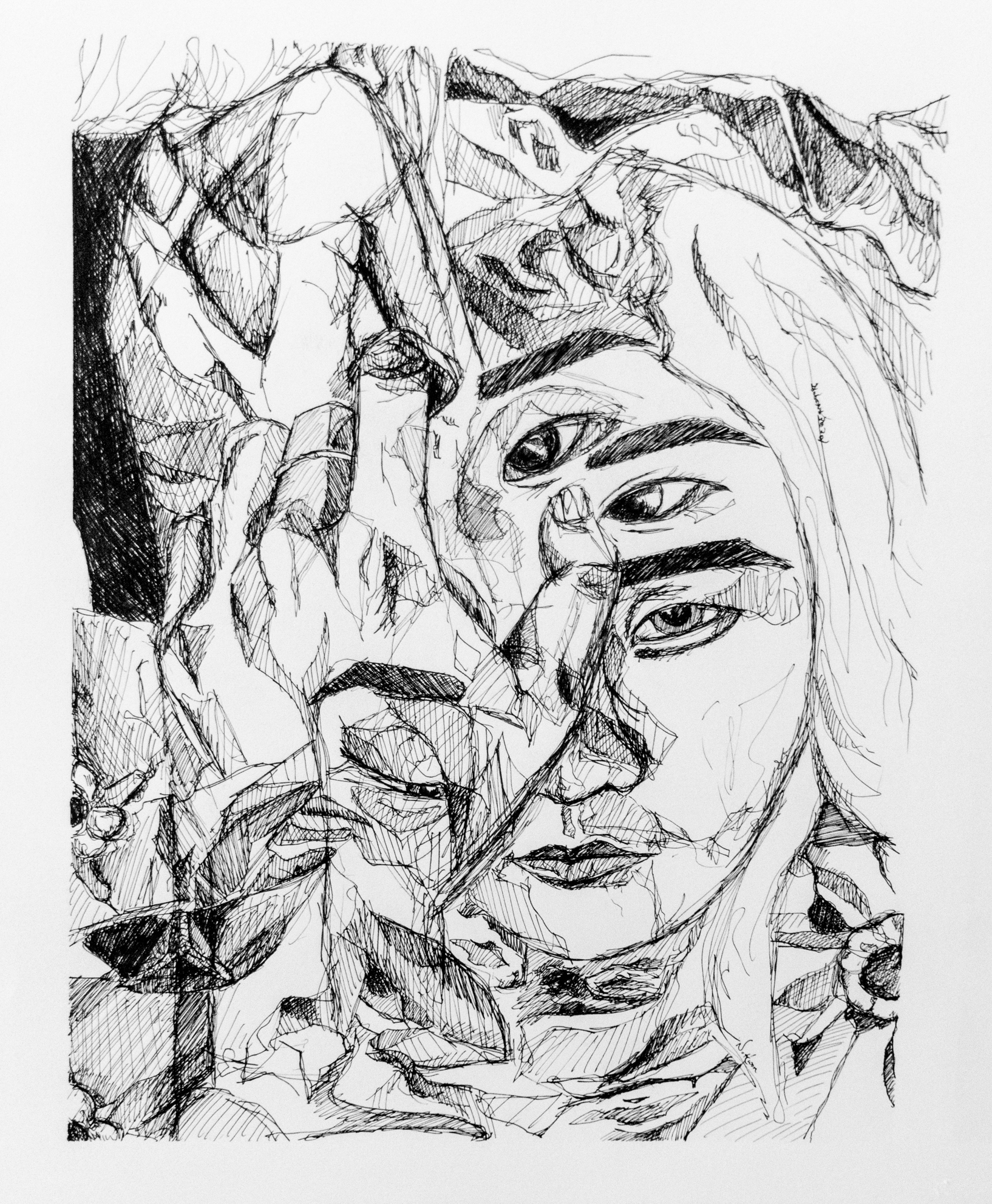 Portrait of Emily Shon, 2019 (ink on paper)