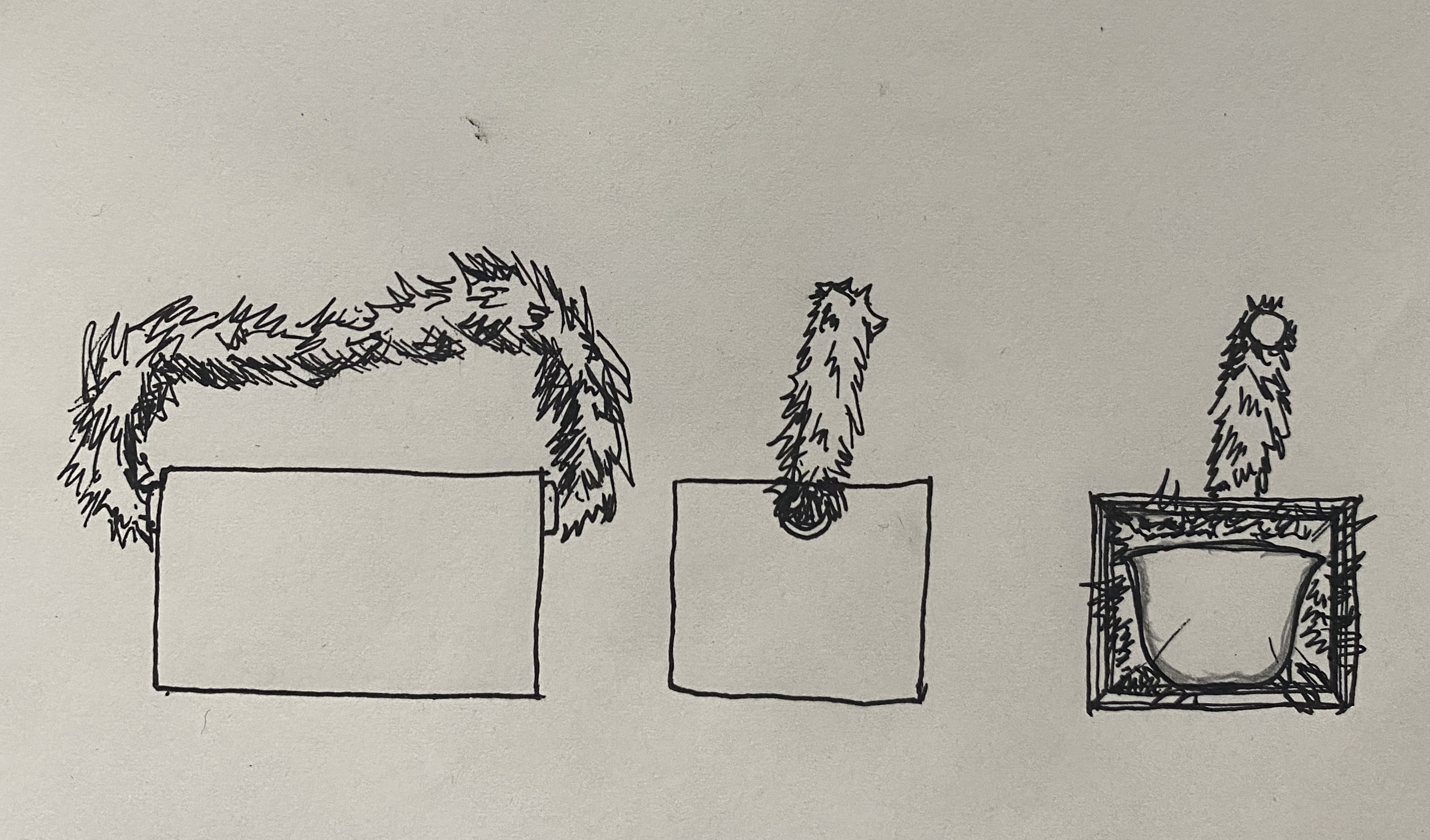 mirrored picnic basket, sketch