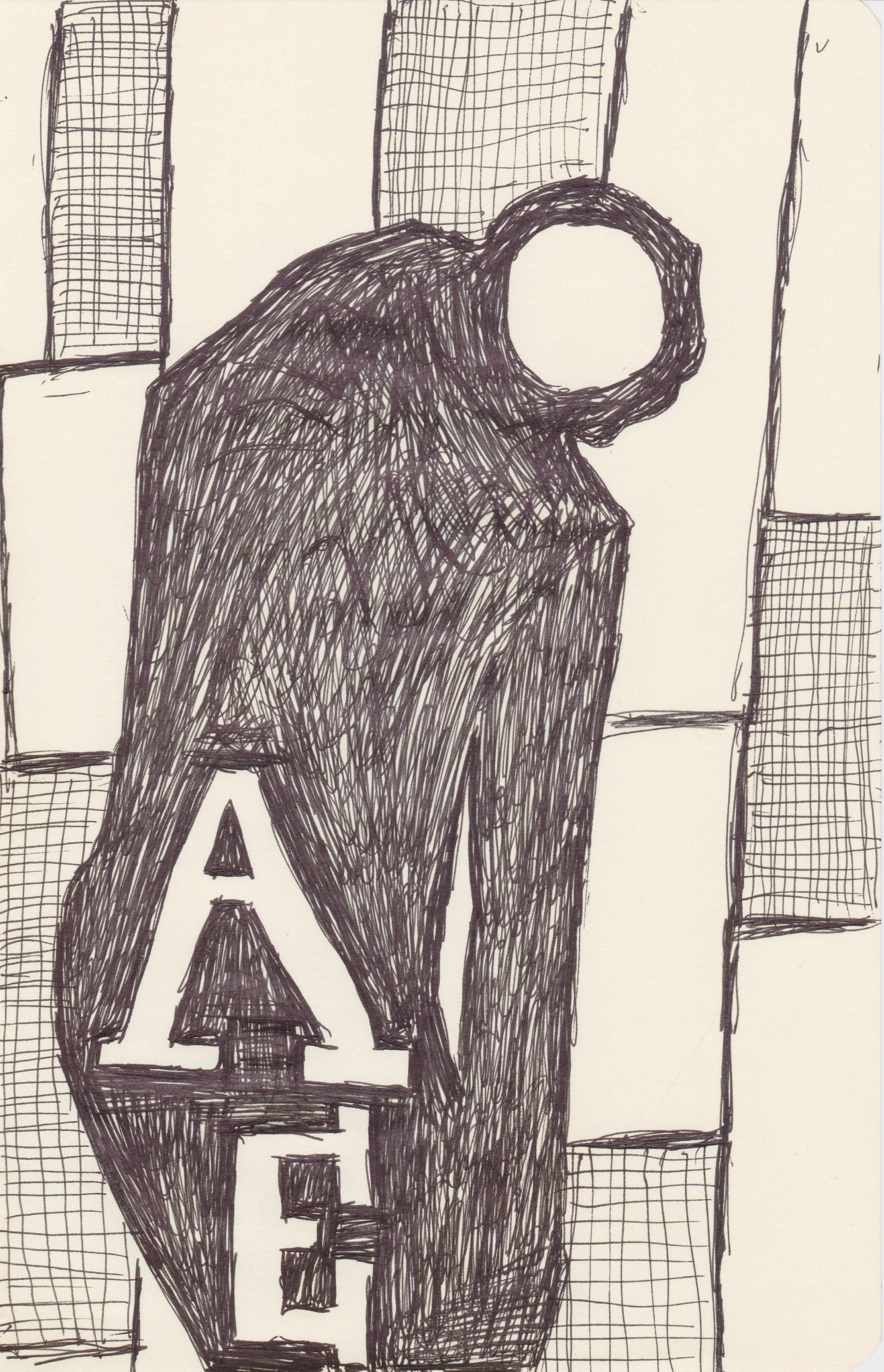 Adrian Fortuin, "PH-37", 2021, pen and pencil on paper, 20,8 x 13,3 cm