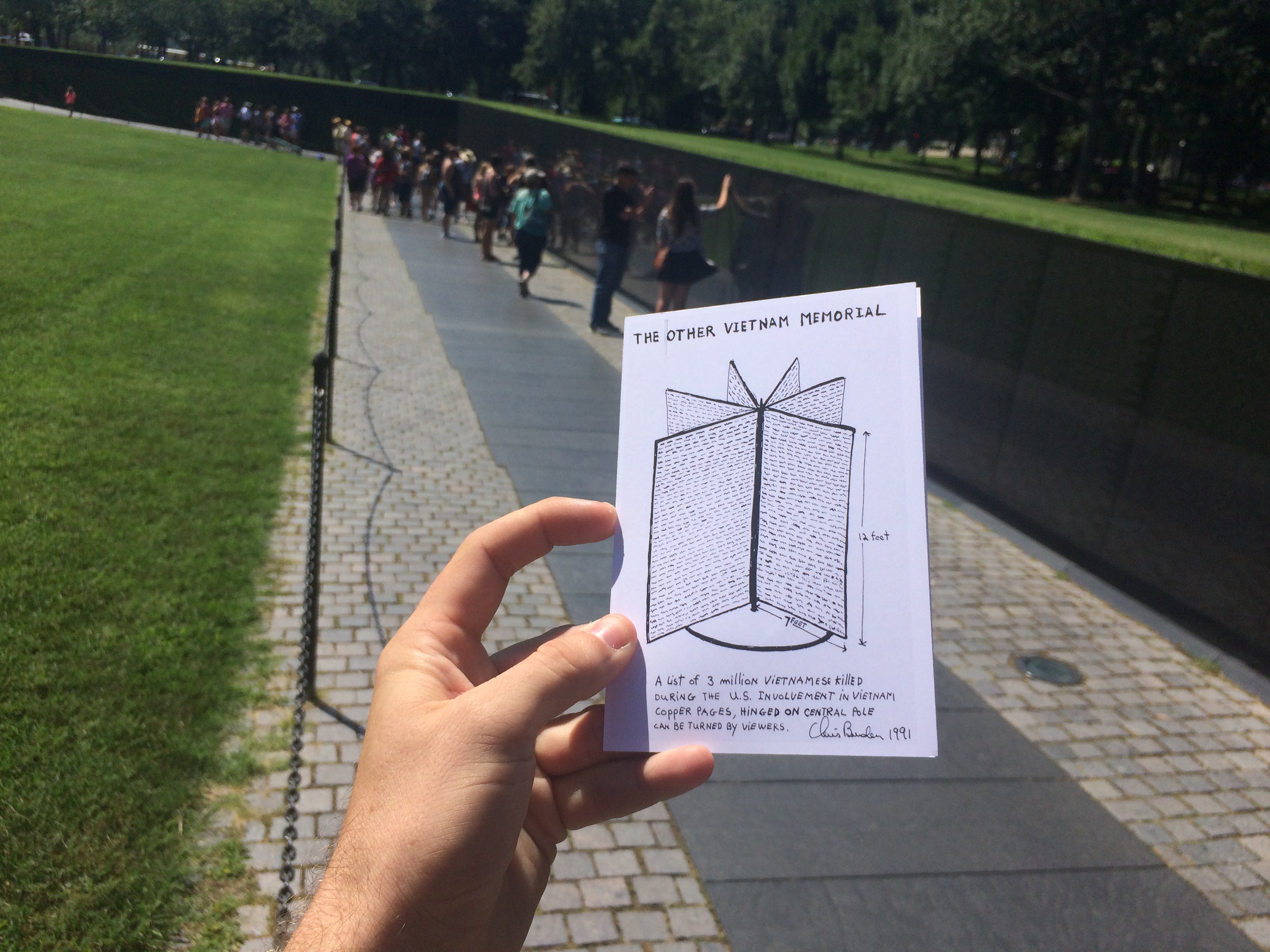 I left John's card at The Vietnam Veterans Memorial in Washington, DC.