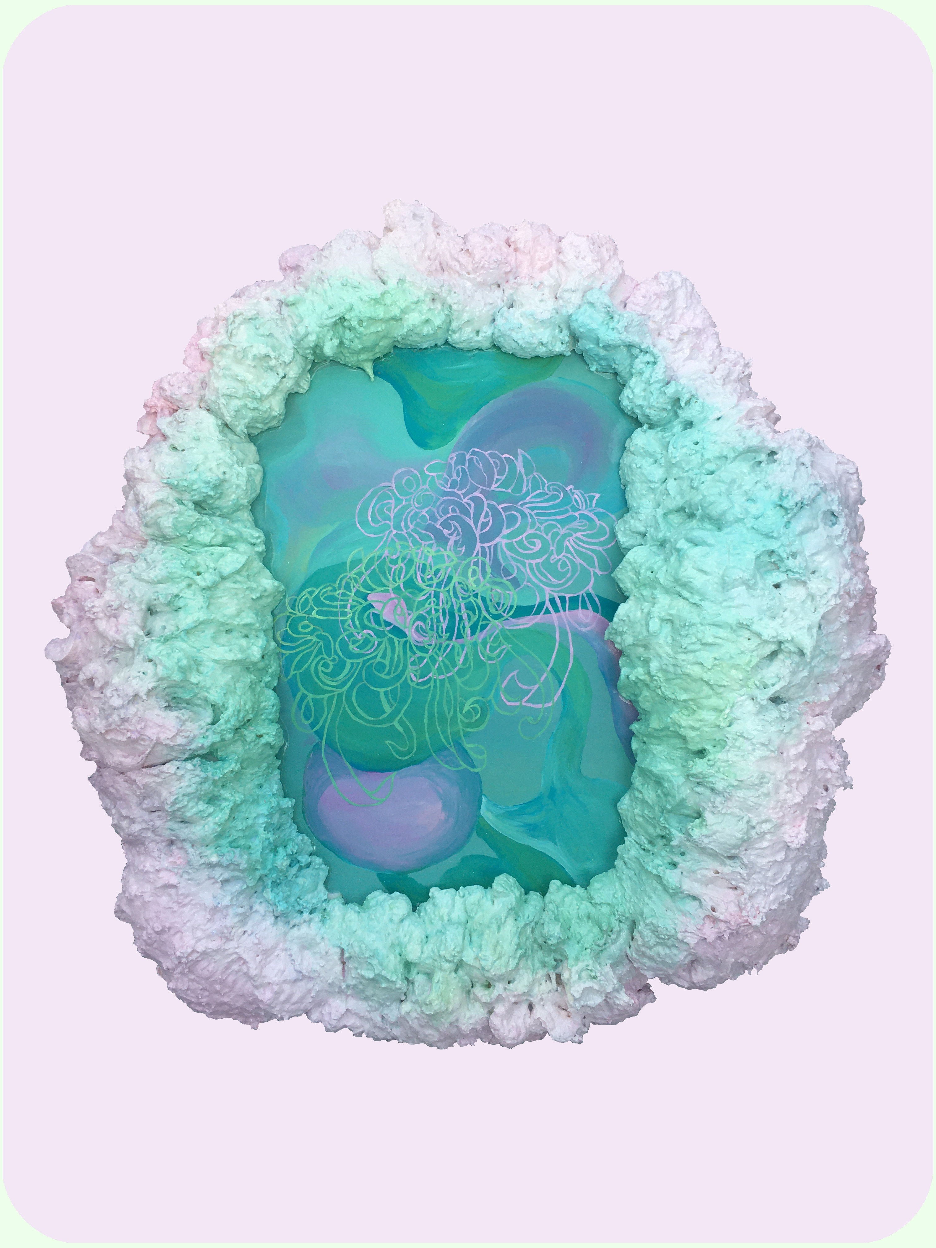  The Brain's Trip  (61 x 60cm)  [acrylic & expanding foam on MDF]