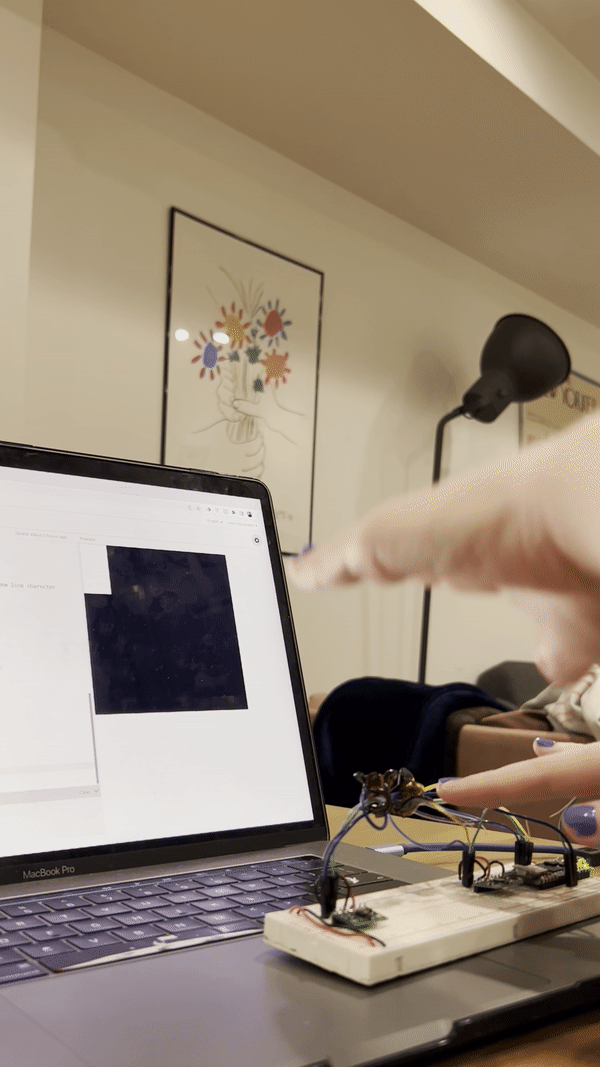 I set a rectangle’s position at (0,0), and set the width and height to be the value from each sensor