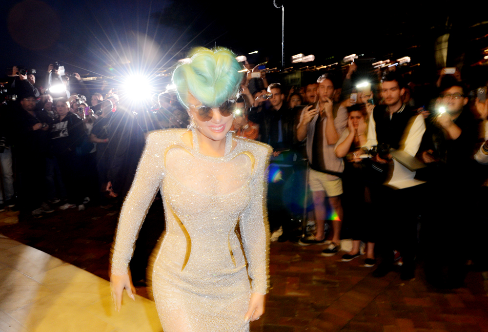 Lady Gaga arrives at her hotel 2012