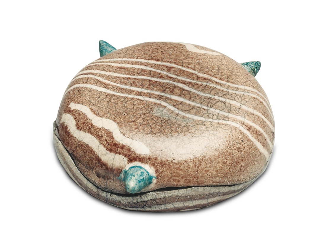  sasso innamorato pensado di essere magico certo non affonda (Ceramica Raku, cm 18x9x18, 1999)