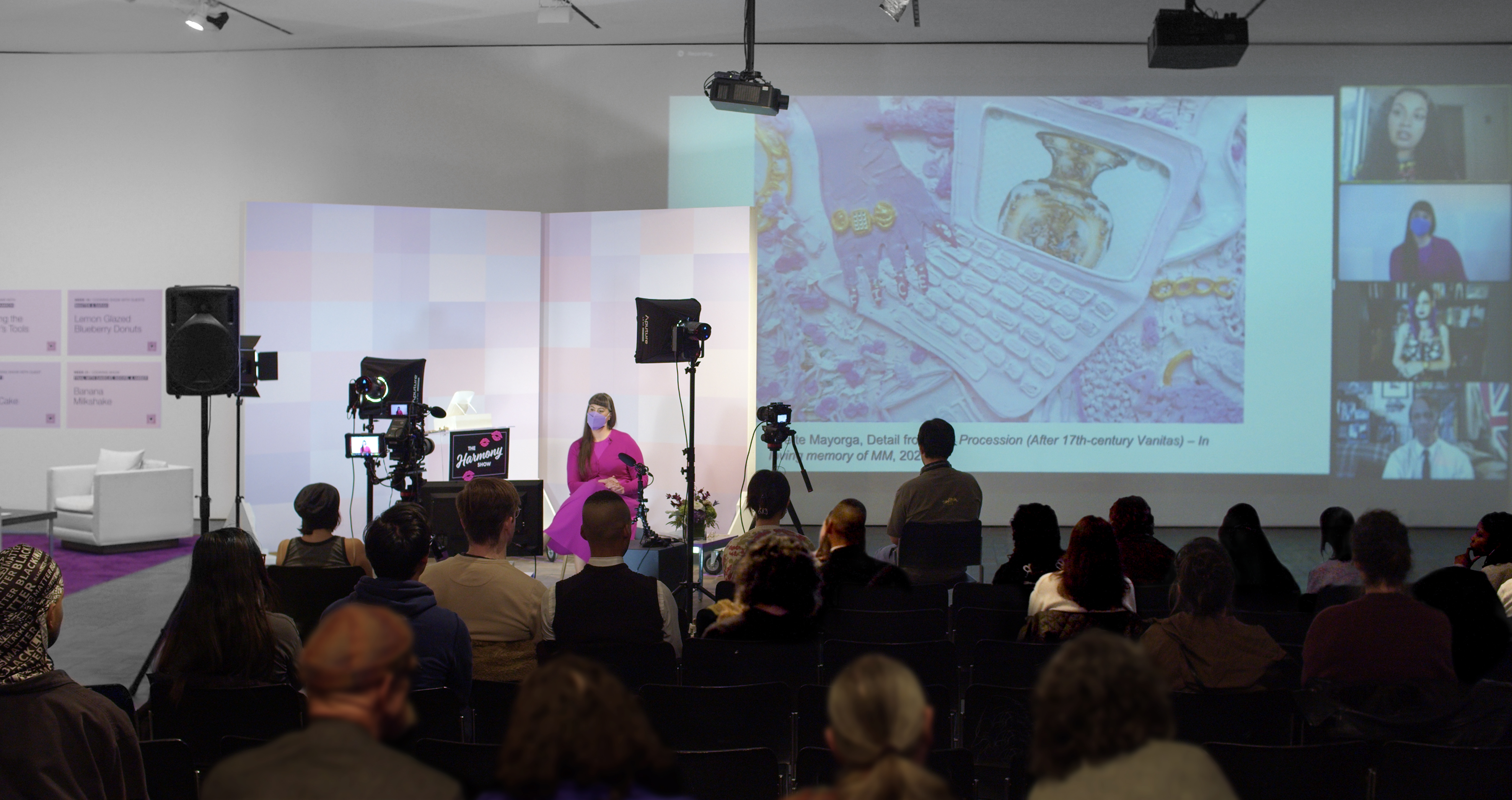 THS Live! Seminar with scholar and curator Jillian Hernandez, projected artwork by Yvette Mayorga
