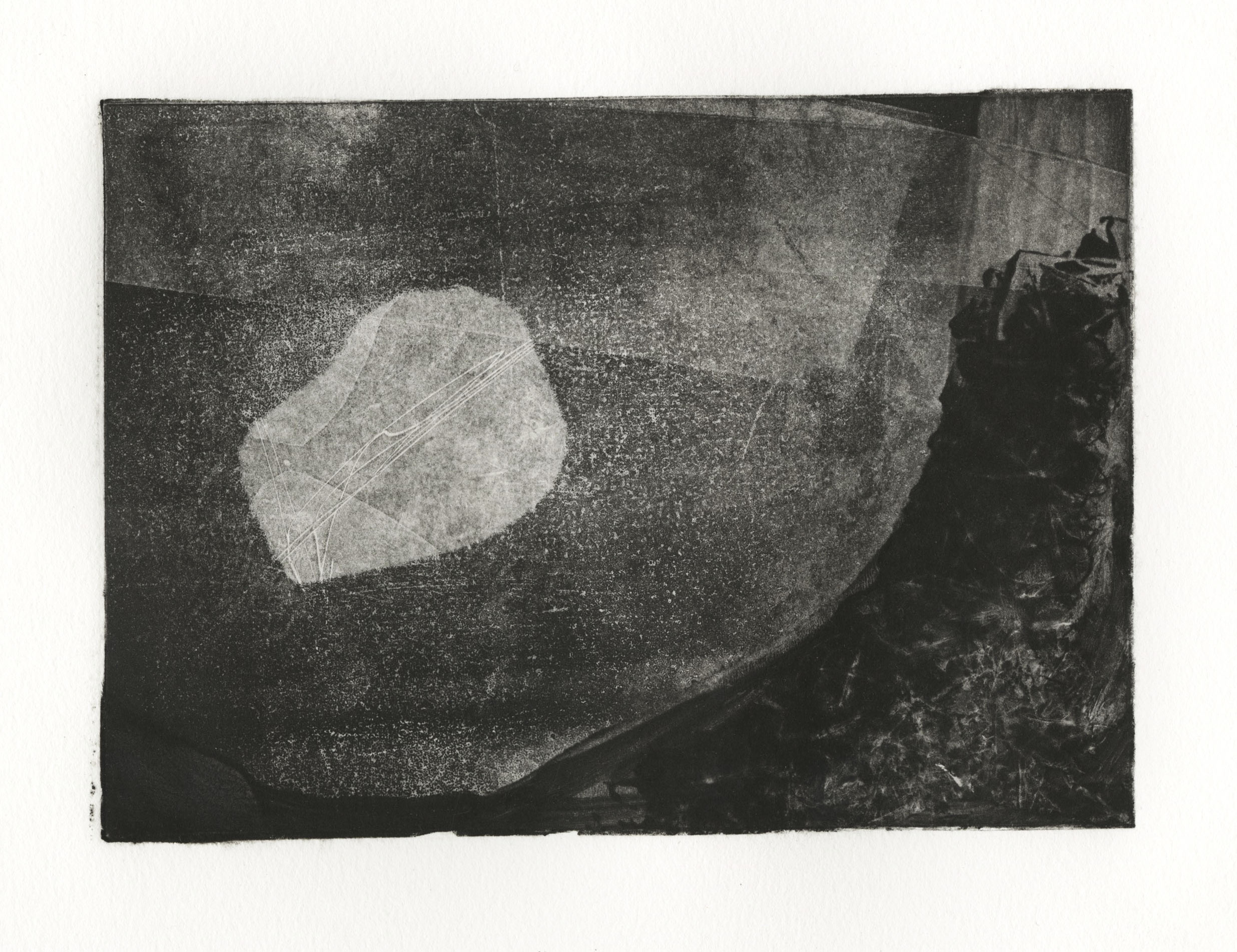 Held + Felt (recorded), Series of 9 Monotypes, 11" x 9", 2015