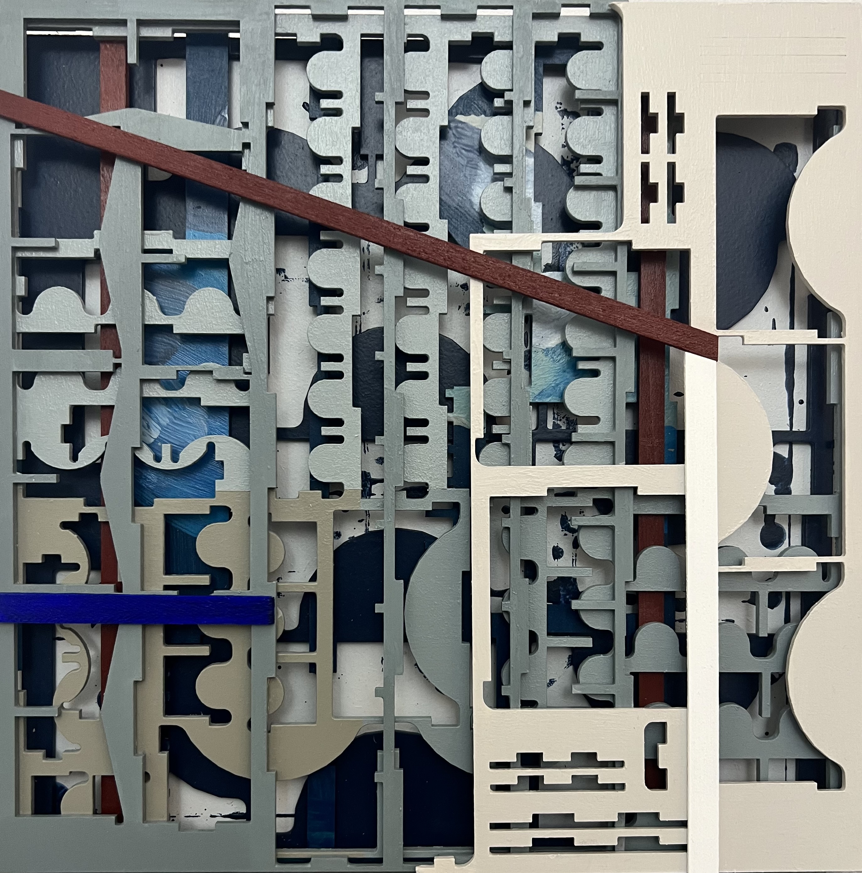 "Structura Game Box  I" 2023 Mixed Media on MDF 30x30x5 cm