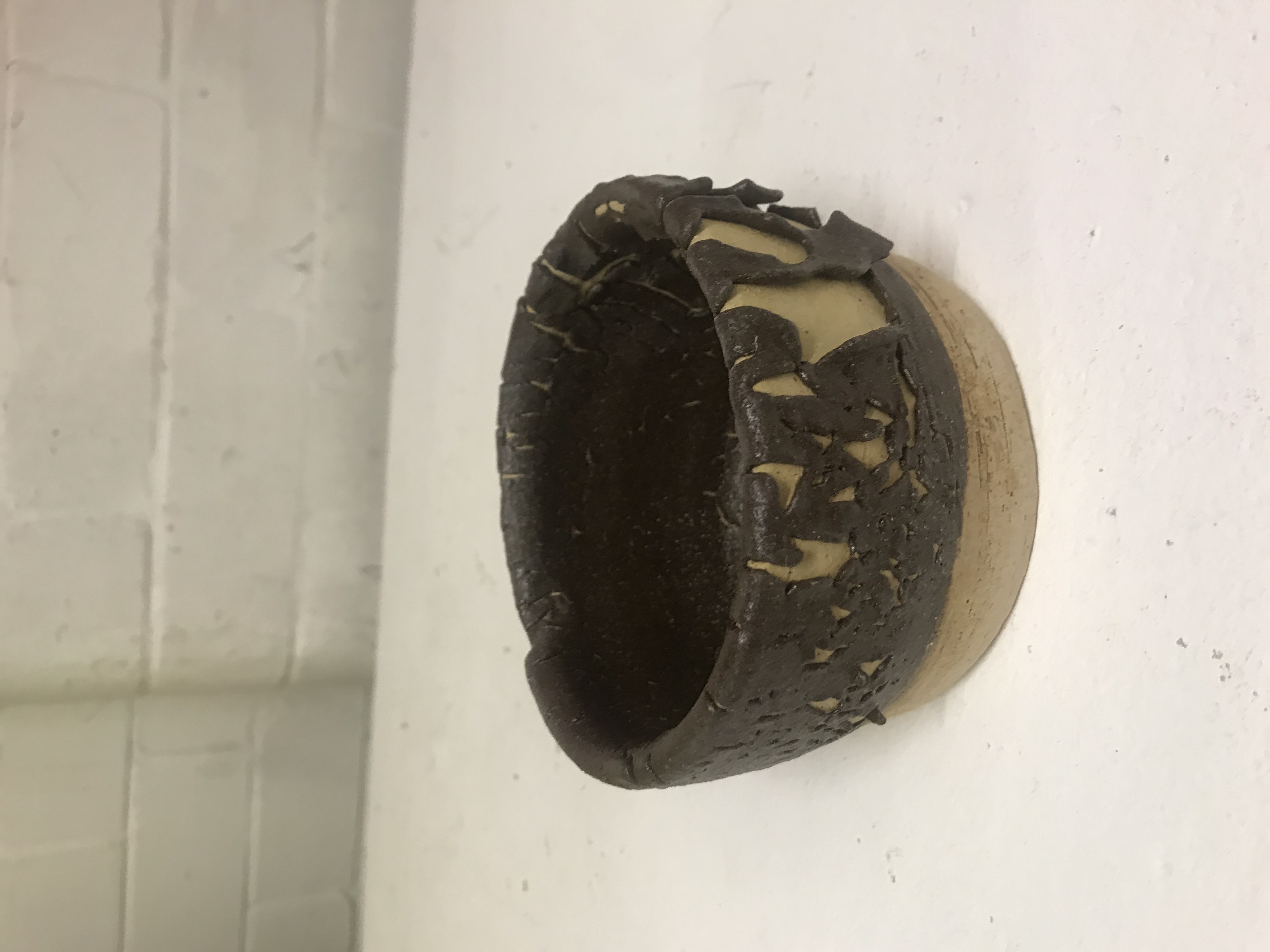 Overfired Glaze on Wheel Thrown Cup 