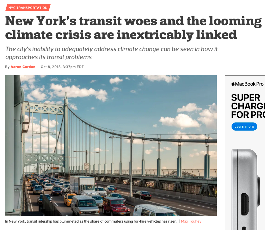 New York’s transit woes and the looming climate crisis are inextricably linked