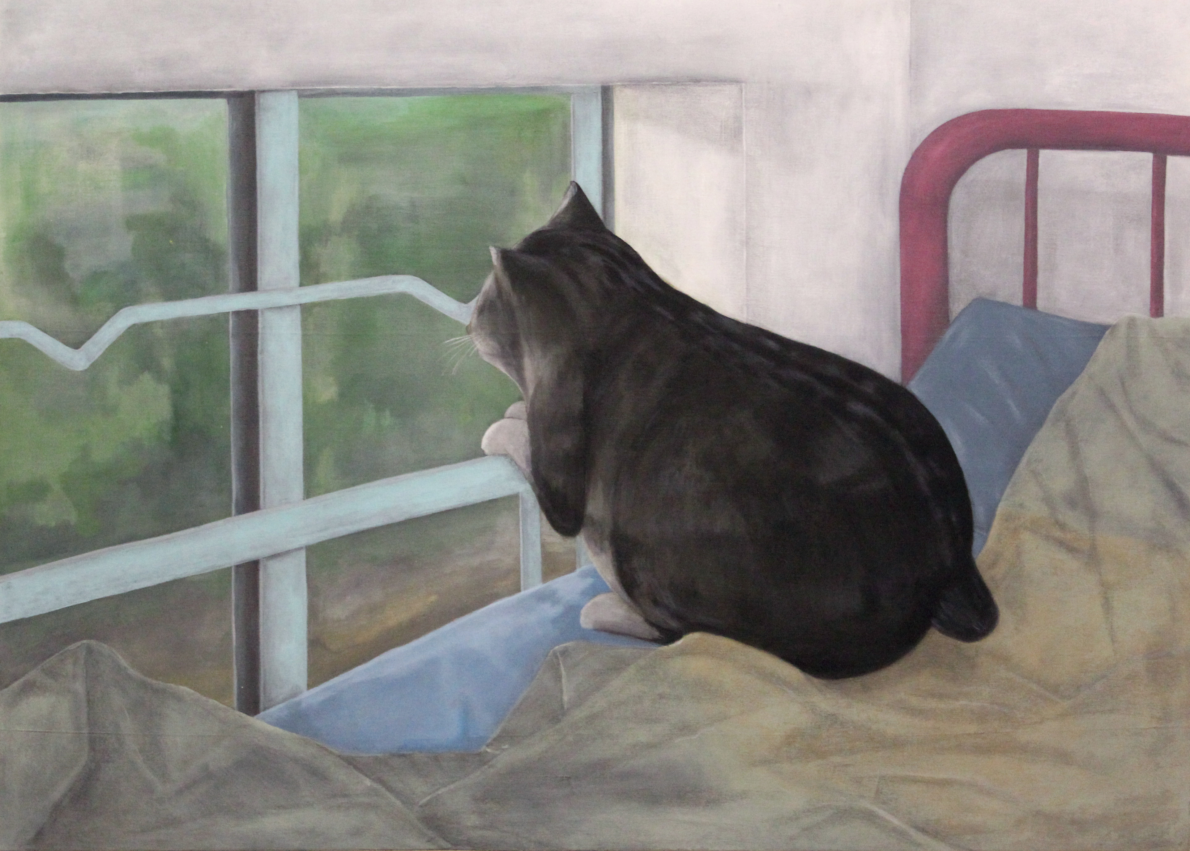 One Day You Will Be There, 2013, Acrylic and pencil on canvas, 84 x 119 cm