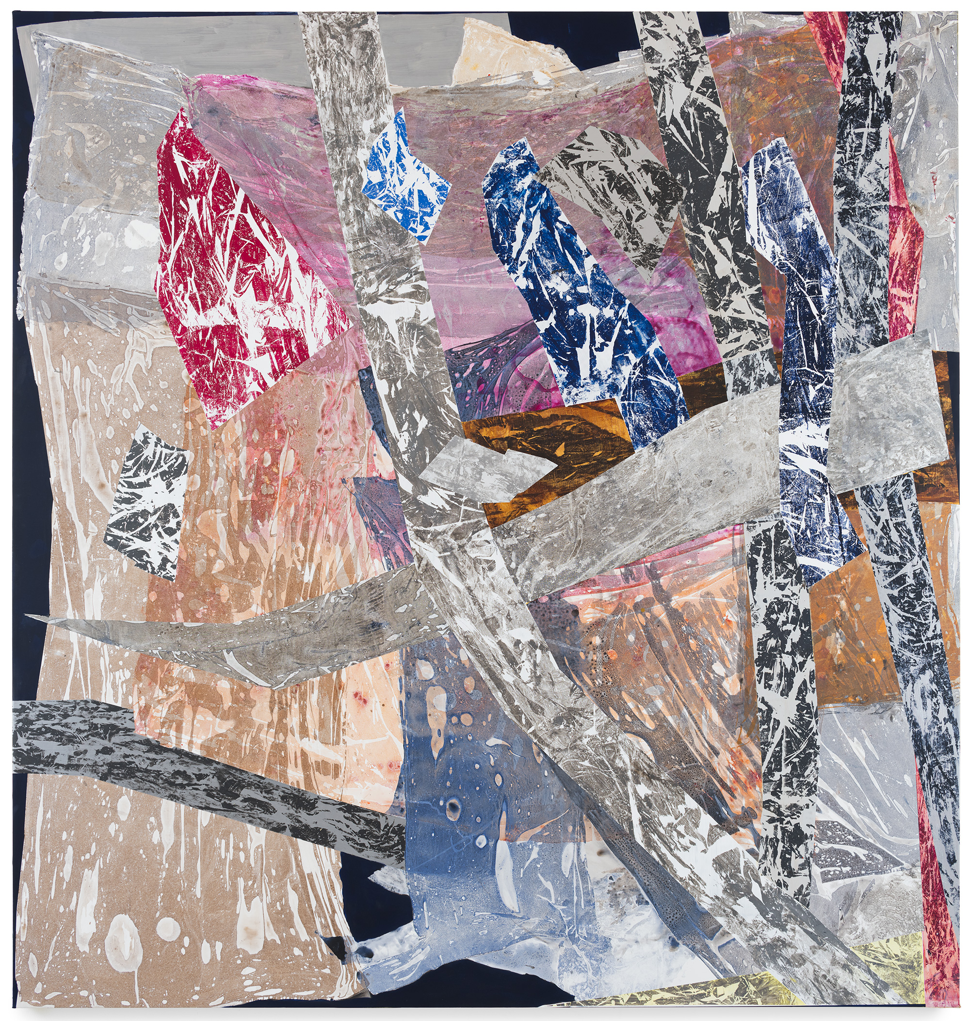 Dry Maar, acrylics on polyester canvas 210 x 200 cm, 83"x78", 2019 