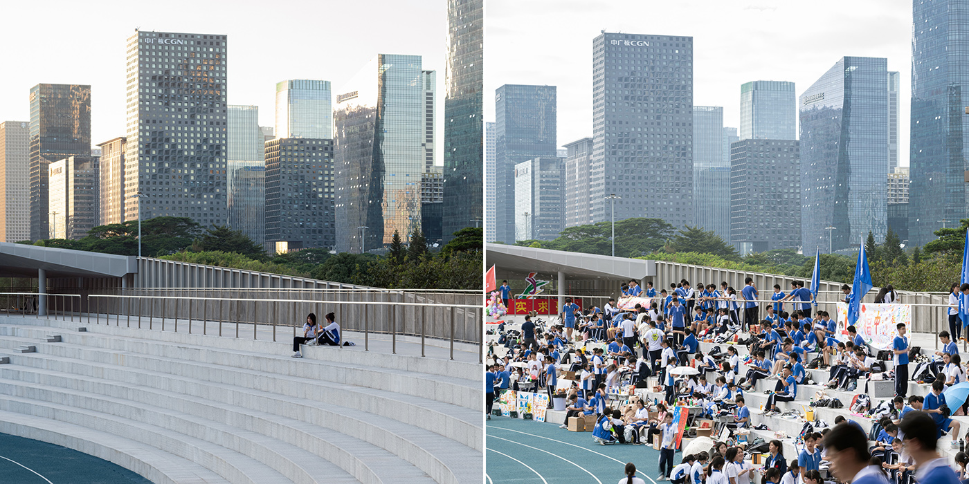 seating area of the stadium in different scenarios