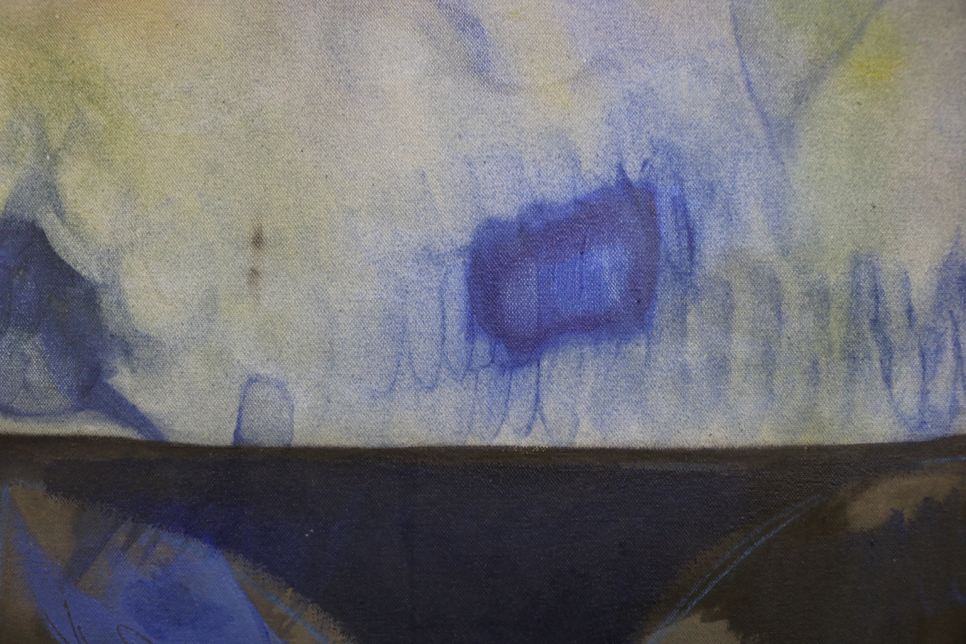 Tide Chart (detail)– Acrylic and chalk pastel on canvas, 2023. 760mm x 385mm 