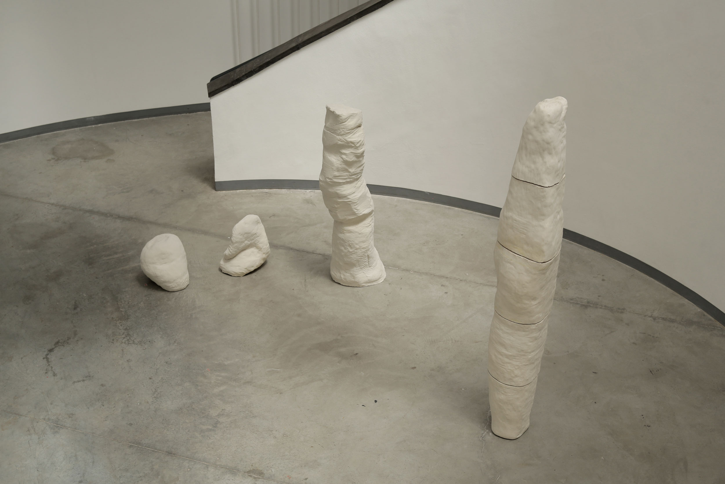 Slough, 2018, Clay painted by hand, 40 x 40 x 100 cm