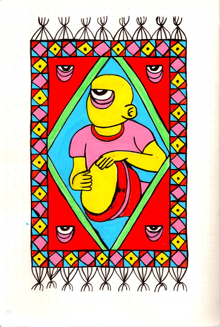 Chapter V, Acrylics on paper, 15x21cm, 2025.