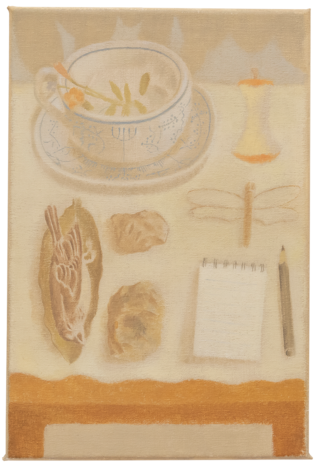 "Café da manhã do poeta", 2021, óleo sobre tela