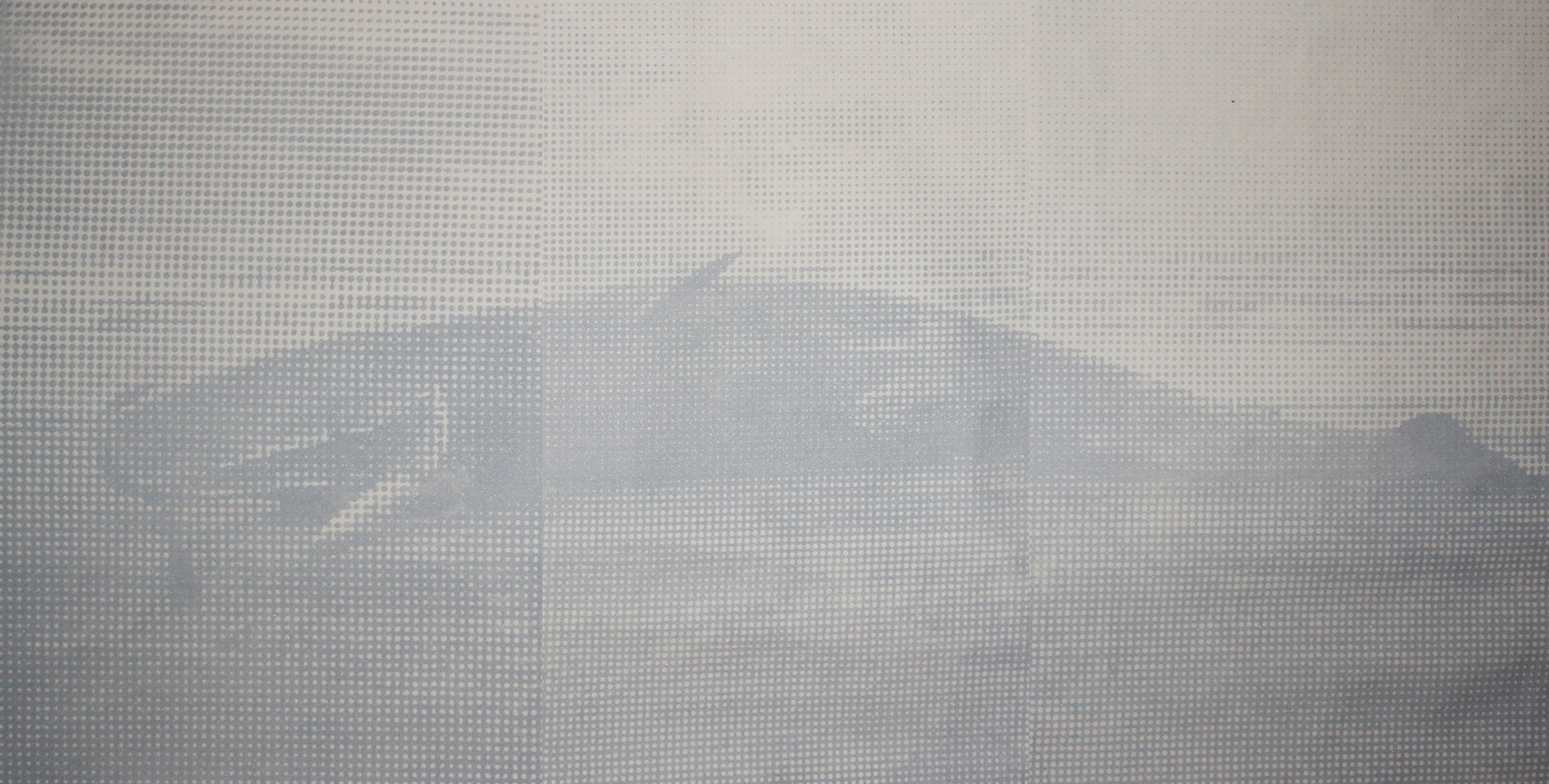High&Dry I. grey, triptych, gouache on canvas, 1,62 x 2,16 m (3 x 54 x 72cm), 2019