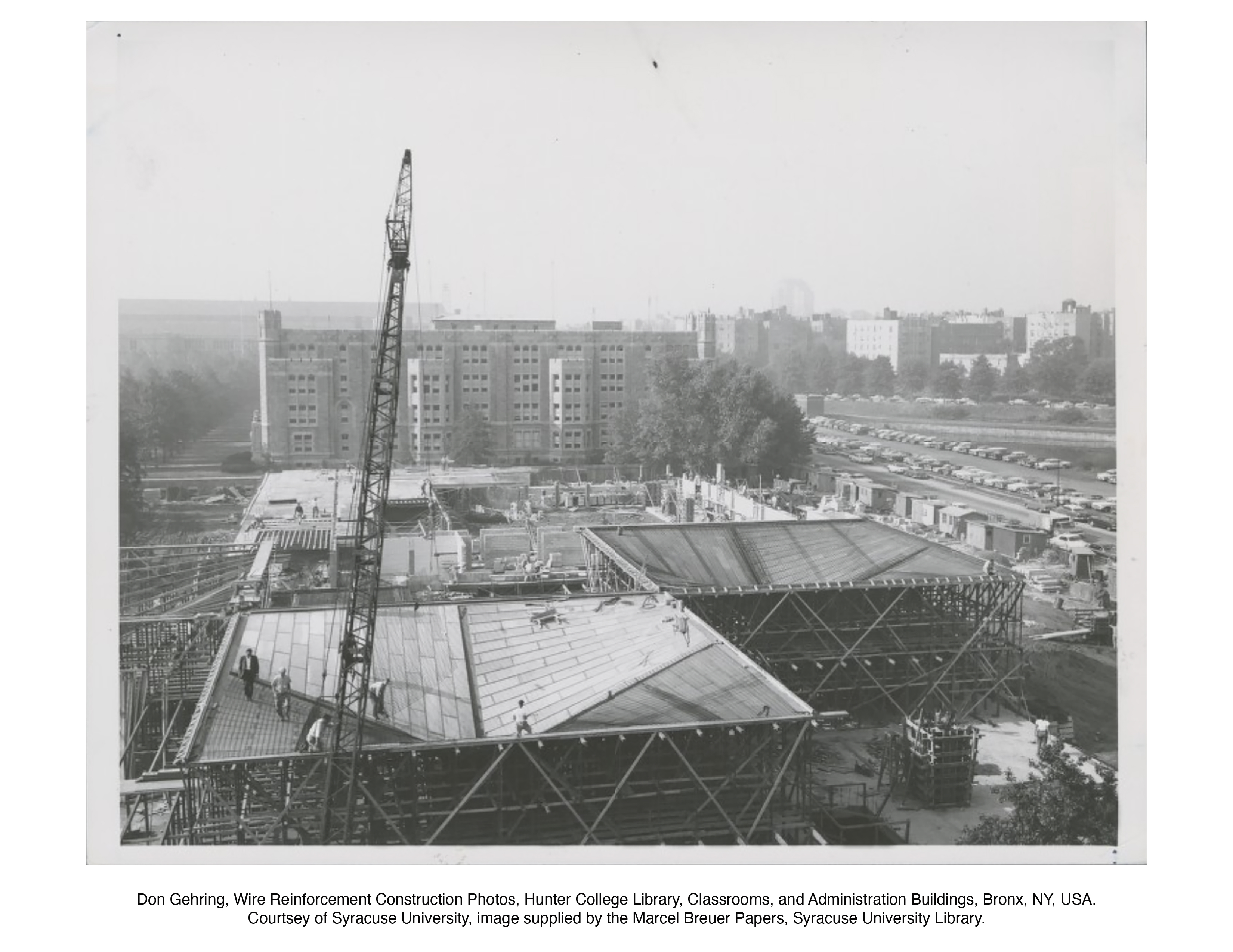 Don Gehring, Wire Reinforcement Construction Photos, Hunter College Library, Classrooms, and Administration Buildings, Bronx, NY, USA. Courtsey of Syracuse University, image supplied by the Marcel Breuer Papers, Syracuse University Library.