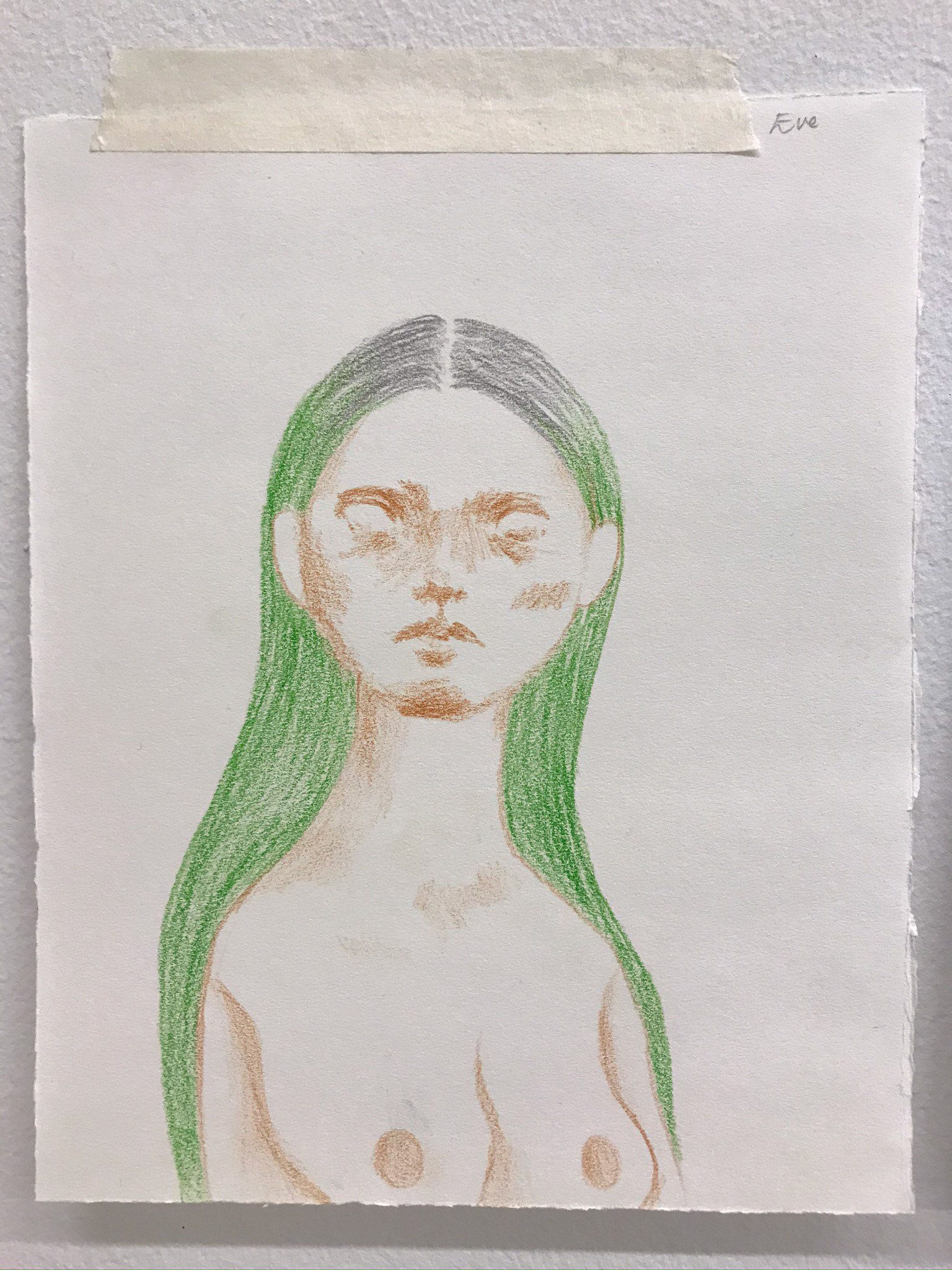 Eve, 2019. Colored pencil on paper.