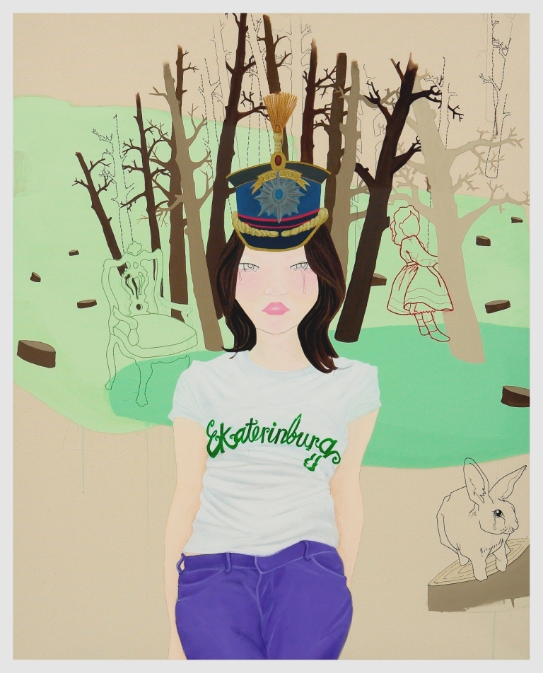 Ekaterinburg&nbsp;| Acrylic, Oil and Hand embroidery on canvas | 152 x 120 cm |&nbsp; 2006